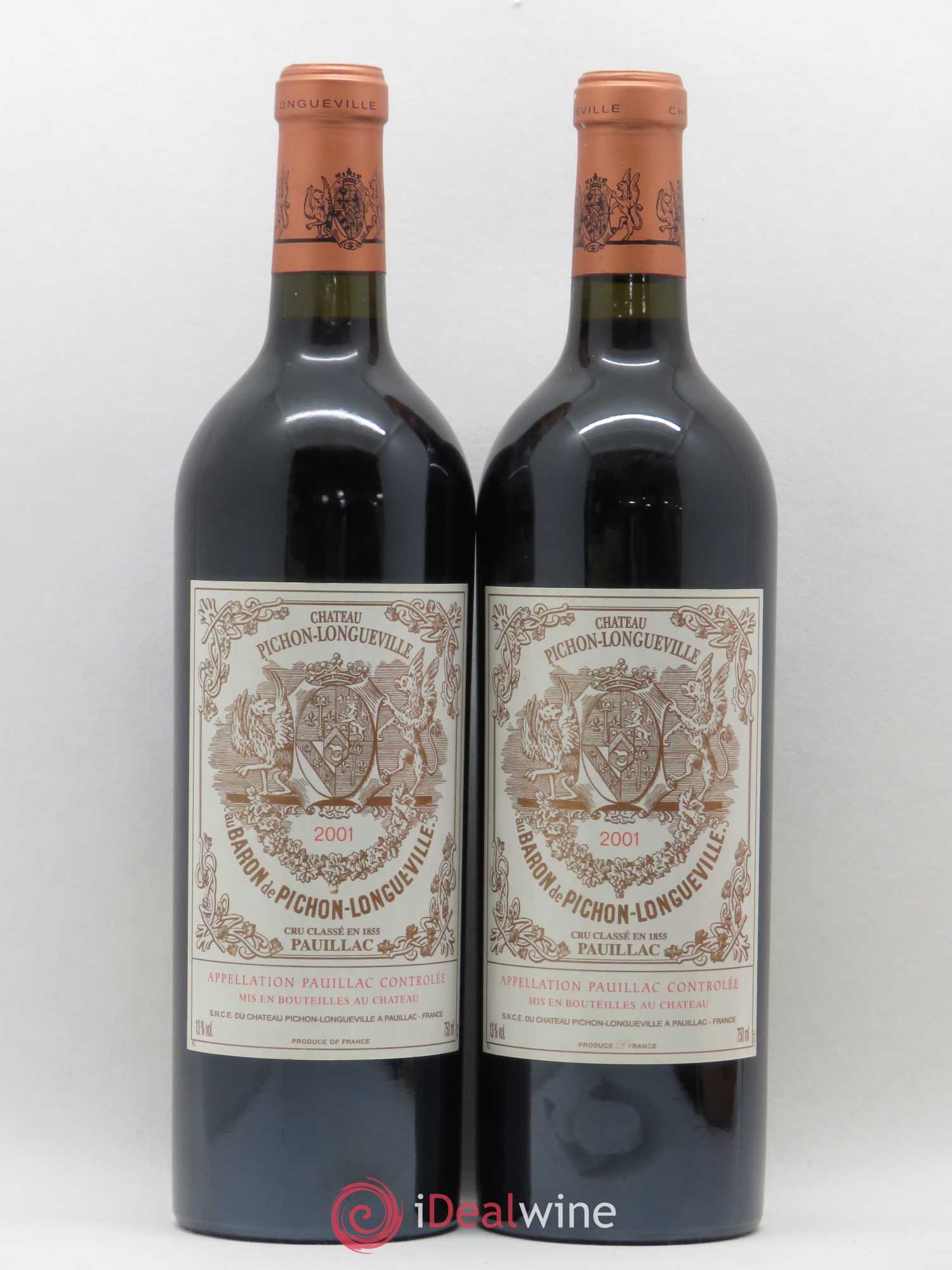 Pichon Longueville Baron 2ème Grand Cru Classé 2001 - Lot de 2 bouteilles - 0