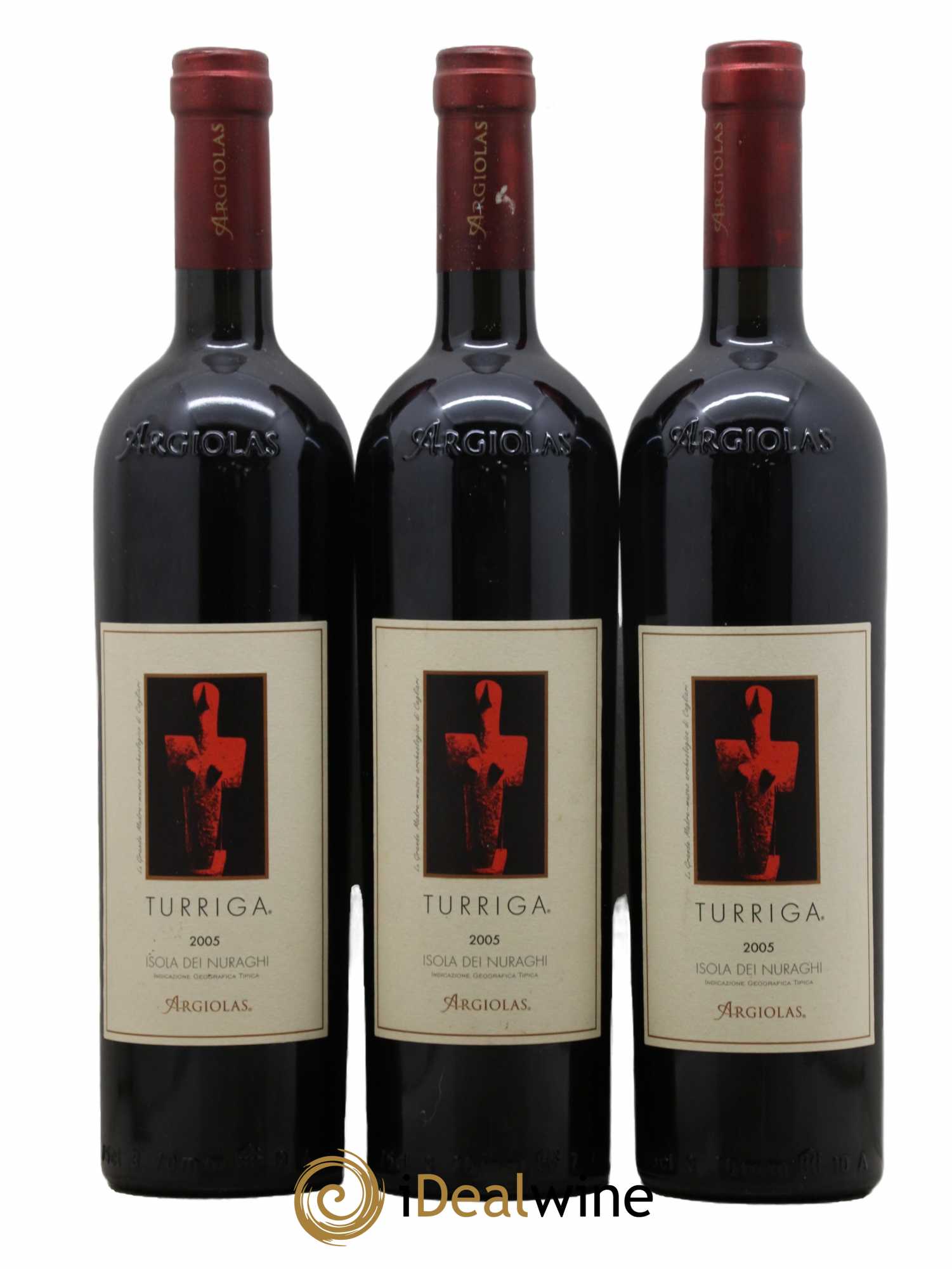 Italie Isola dei Nuraghi Argiolas Turriga 2005 - Lot de 3 bouteilles - 0