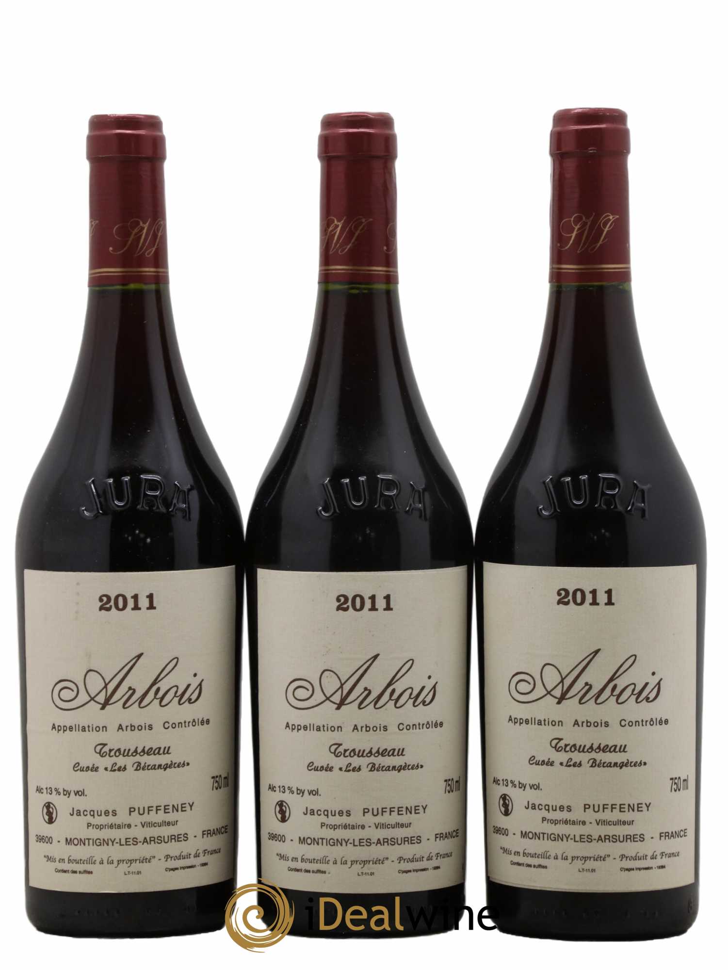 Arbois Trousseau Cuvée Les Bérangères Jacques Puffeney 2011 - Lot de 3 bouteilles - 0
