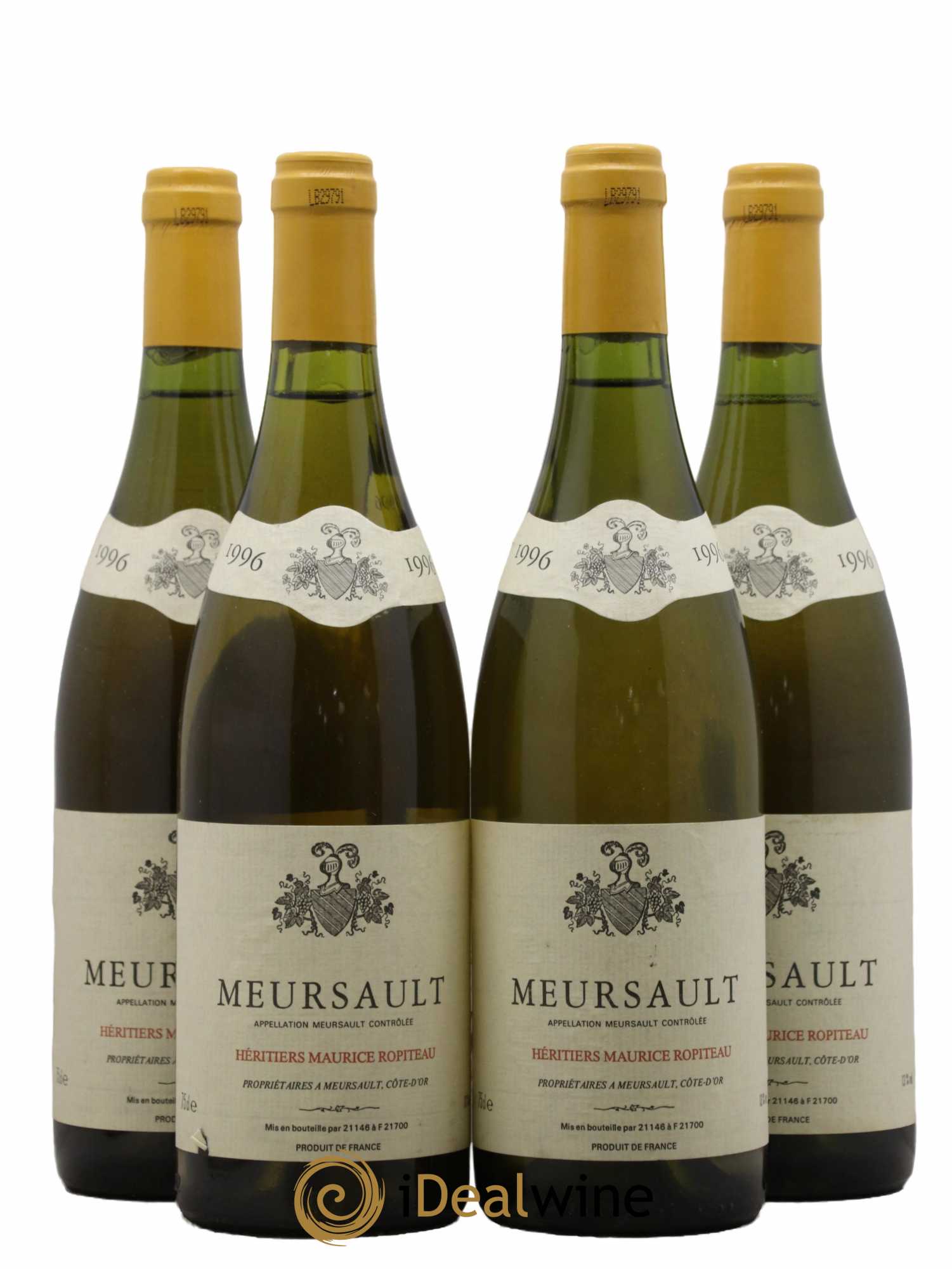 Meursault Héritiers Maurice Ropiteau 1996 - Lot de 4 bouteilles - 0
