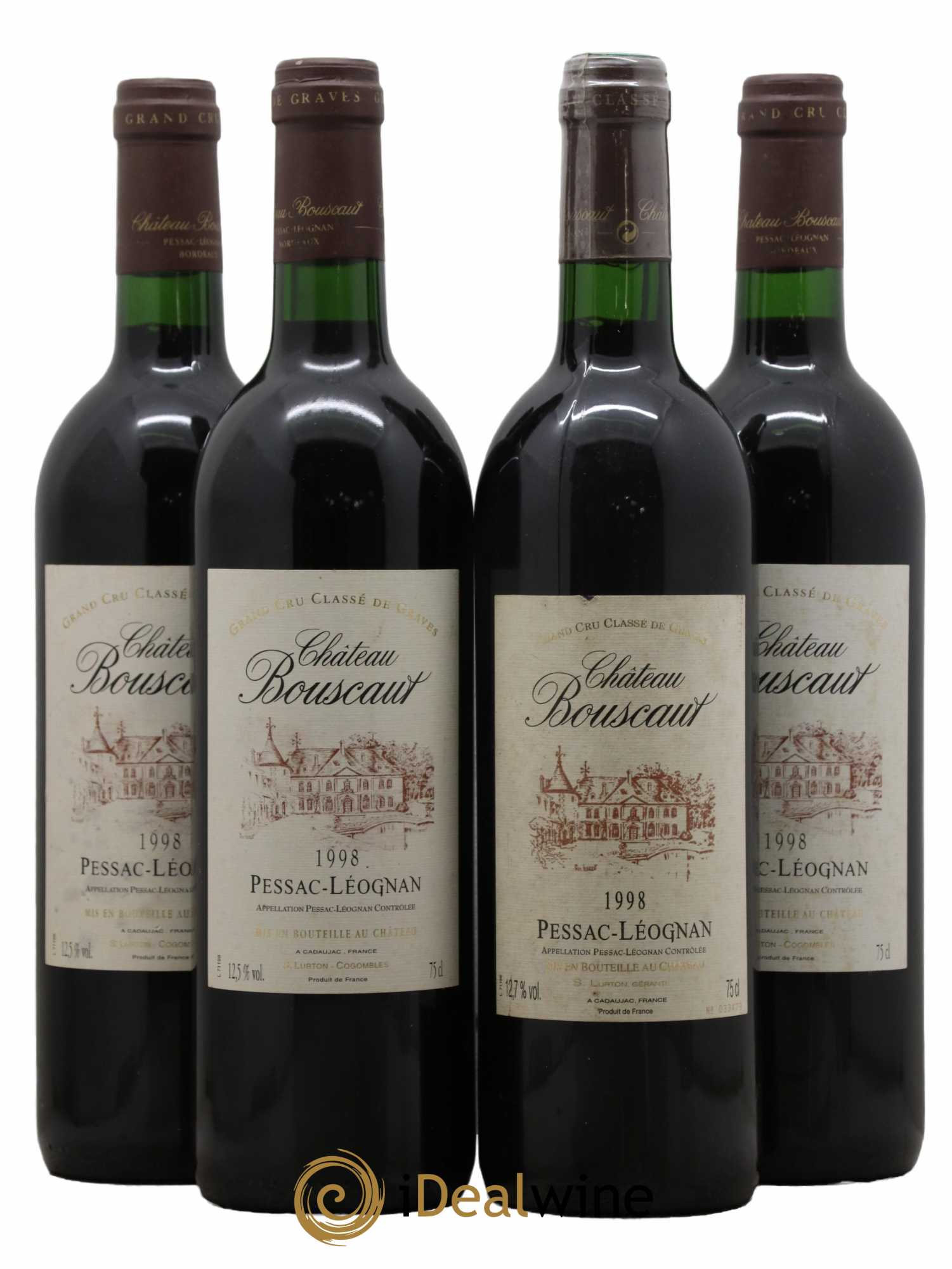 Château Bouscaut Cru Classé de Graves 1998 - Lot de 4 bouteilles - 0
