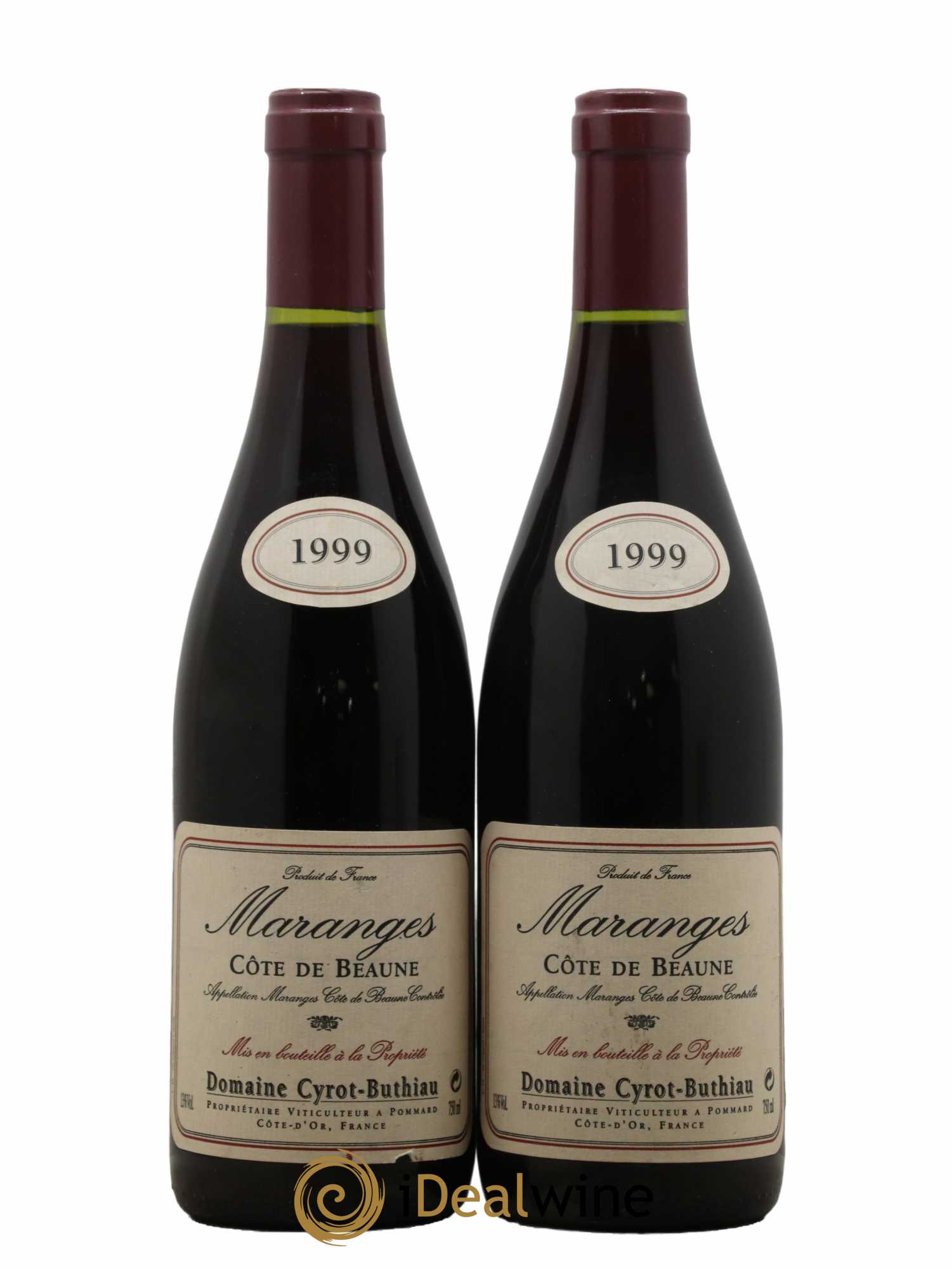 Maranges Cote De Beaune Domaine Cyrot Buthiau 1999 - Lot de 2 bouteilles - 0
