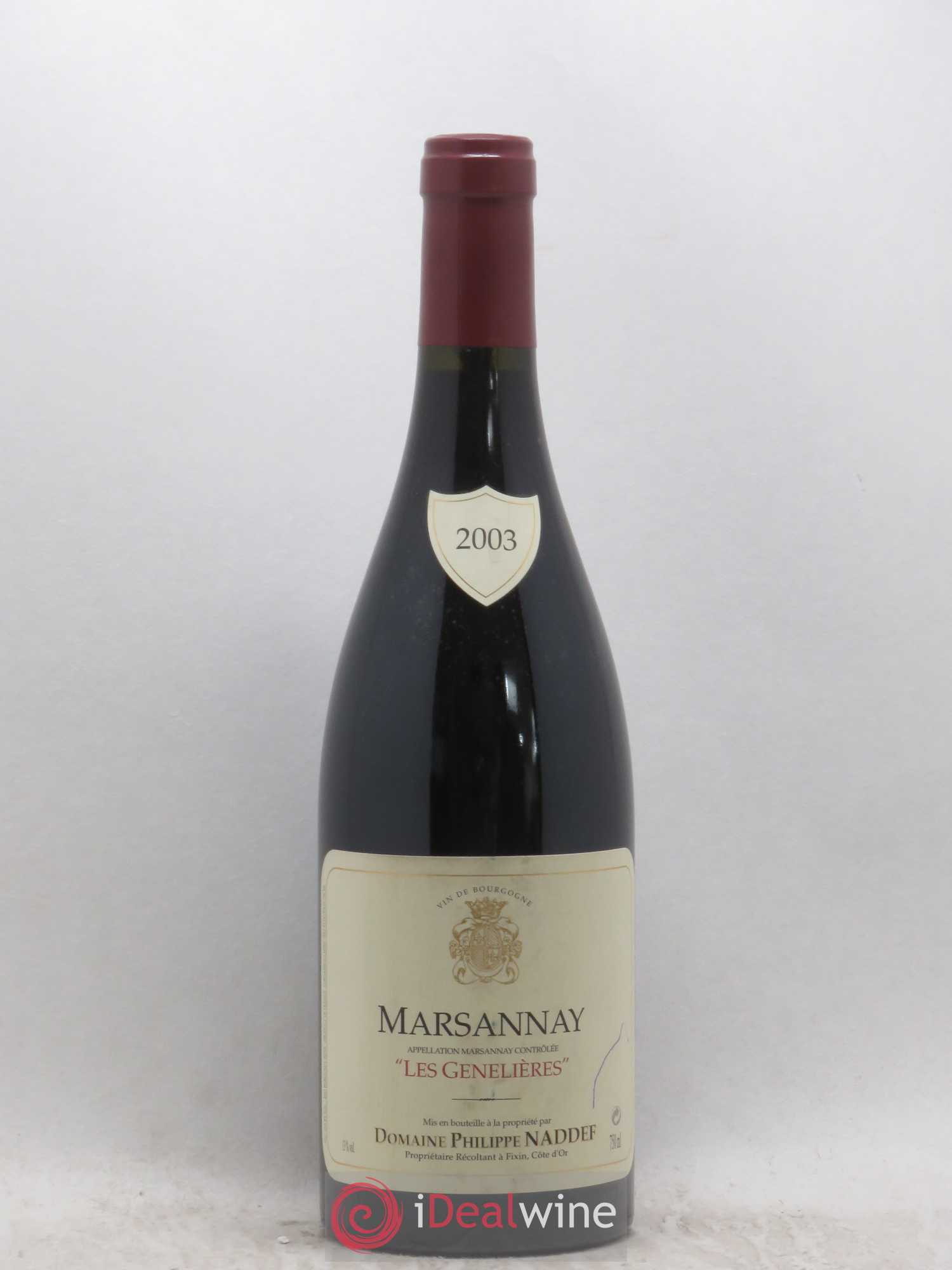 Marsannay Les Genelières P Naddef 2003 - Posten von 1 Flasche - 0
