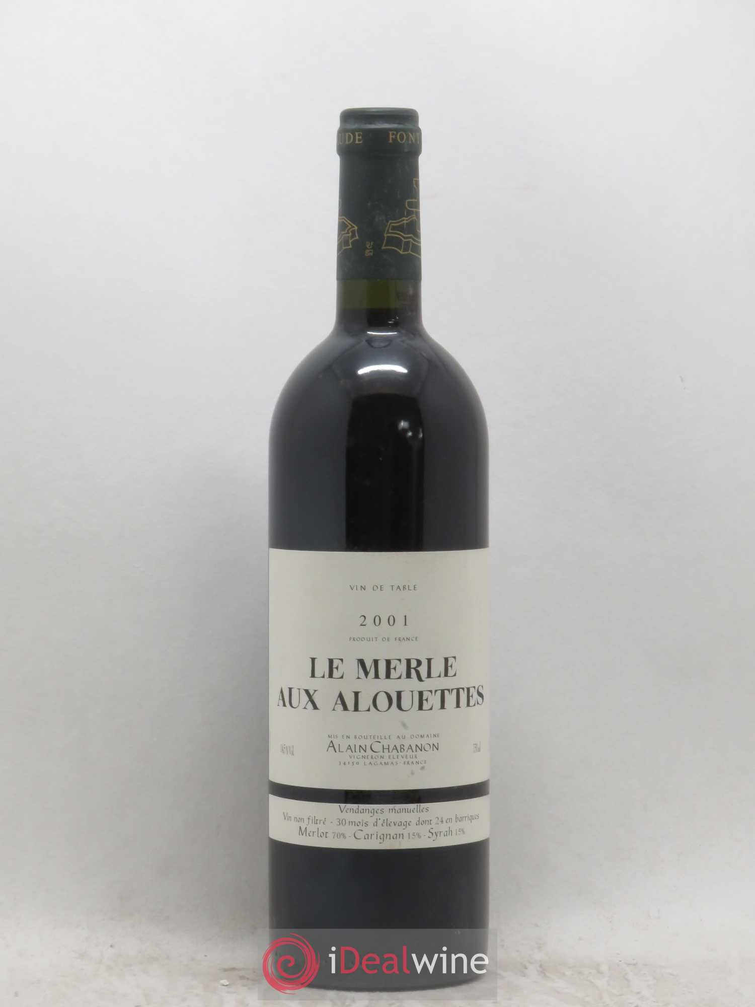 Vin de France Le Merle Aux Alouettes Alain Chabanon 2001 - Posten von 1 Flasche - 0