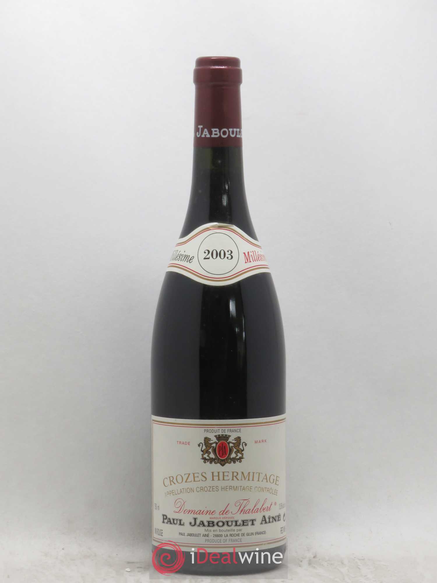 Crozes-Hermitage Domaine de Thalabert Paul Jaboulet Ainé 2003 - Lot de 1 bouteille - 0