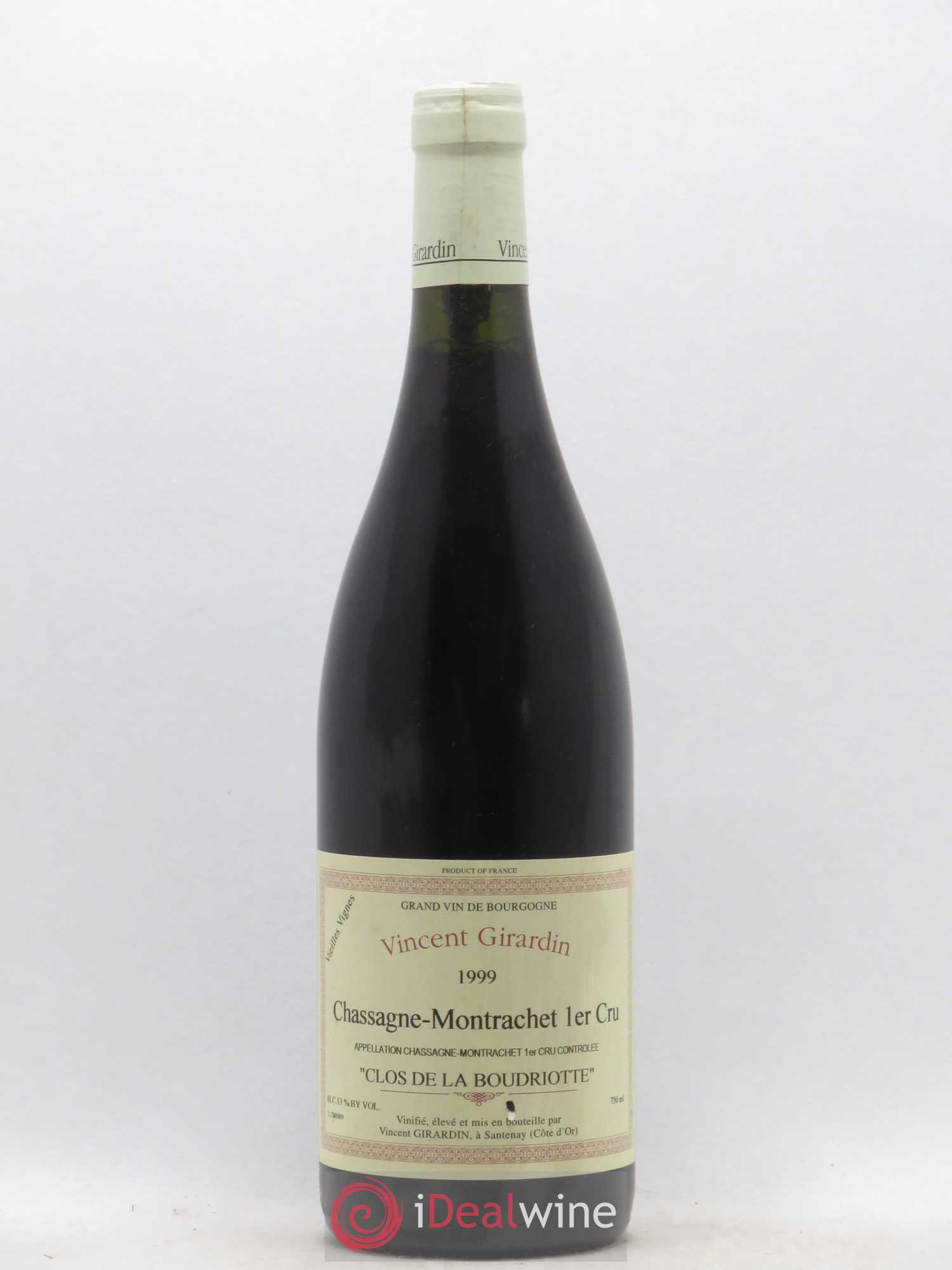 Chassagne-Montrachet 1er Cru Clos de la Boudriottes Vieilles Vignes Vincent Girardin 1999 - Posten von 1 Flasche - 0