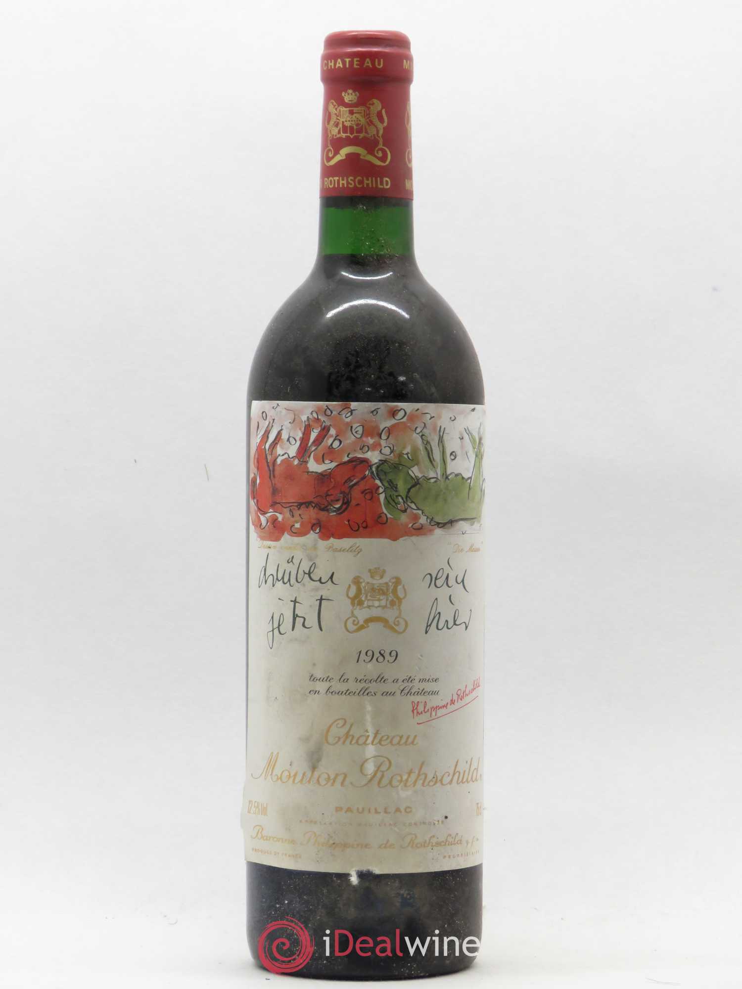 Château Mouton Rothschild 1er Grand Cru Classé 1989 - Lot de 1 bouteille - 0