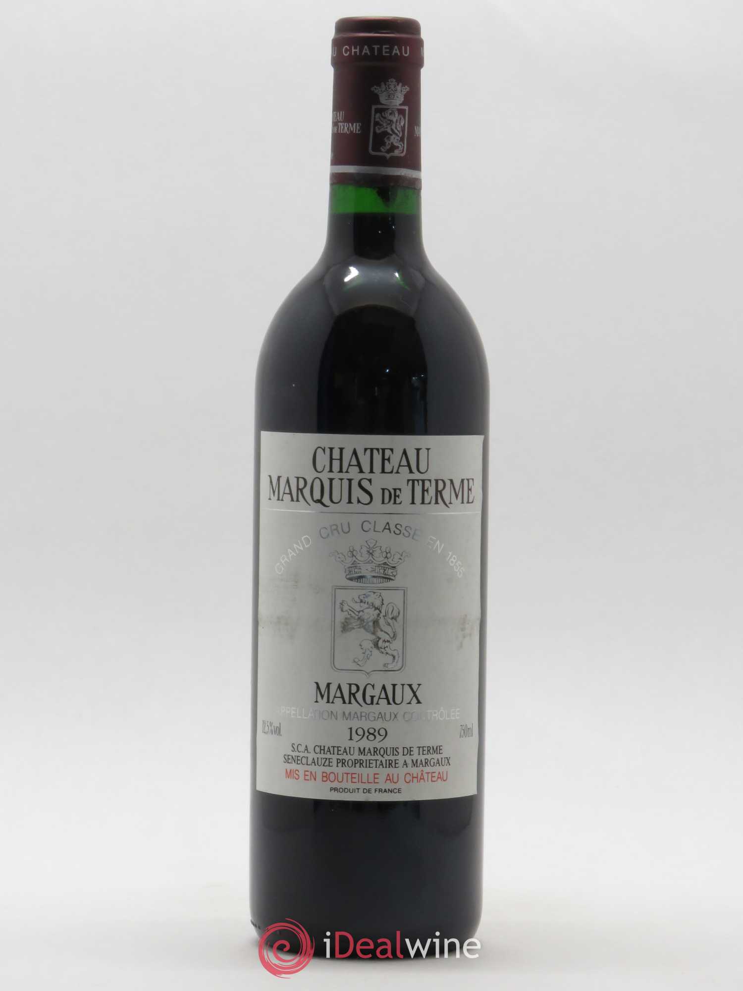 Château Marquis de Terme 4ème Grand Cru Classé 1989 - Lot de 1 bouteille - 0