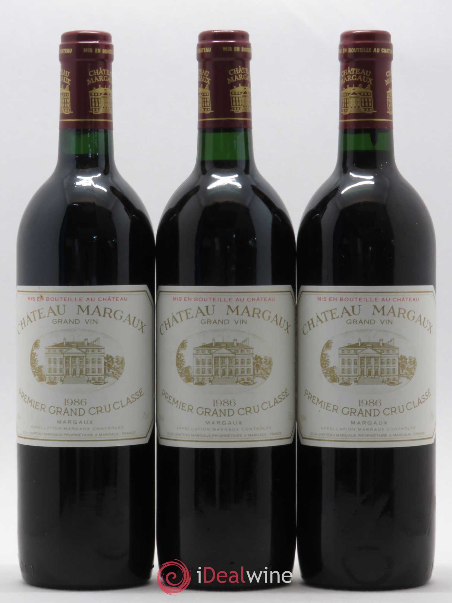 Château Margaux 1er Grand Cru Classé 1986 - Lot de 3 bouteilles - 0