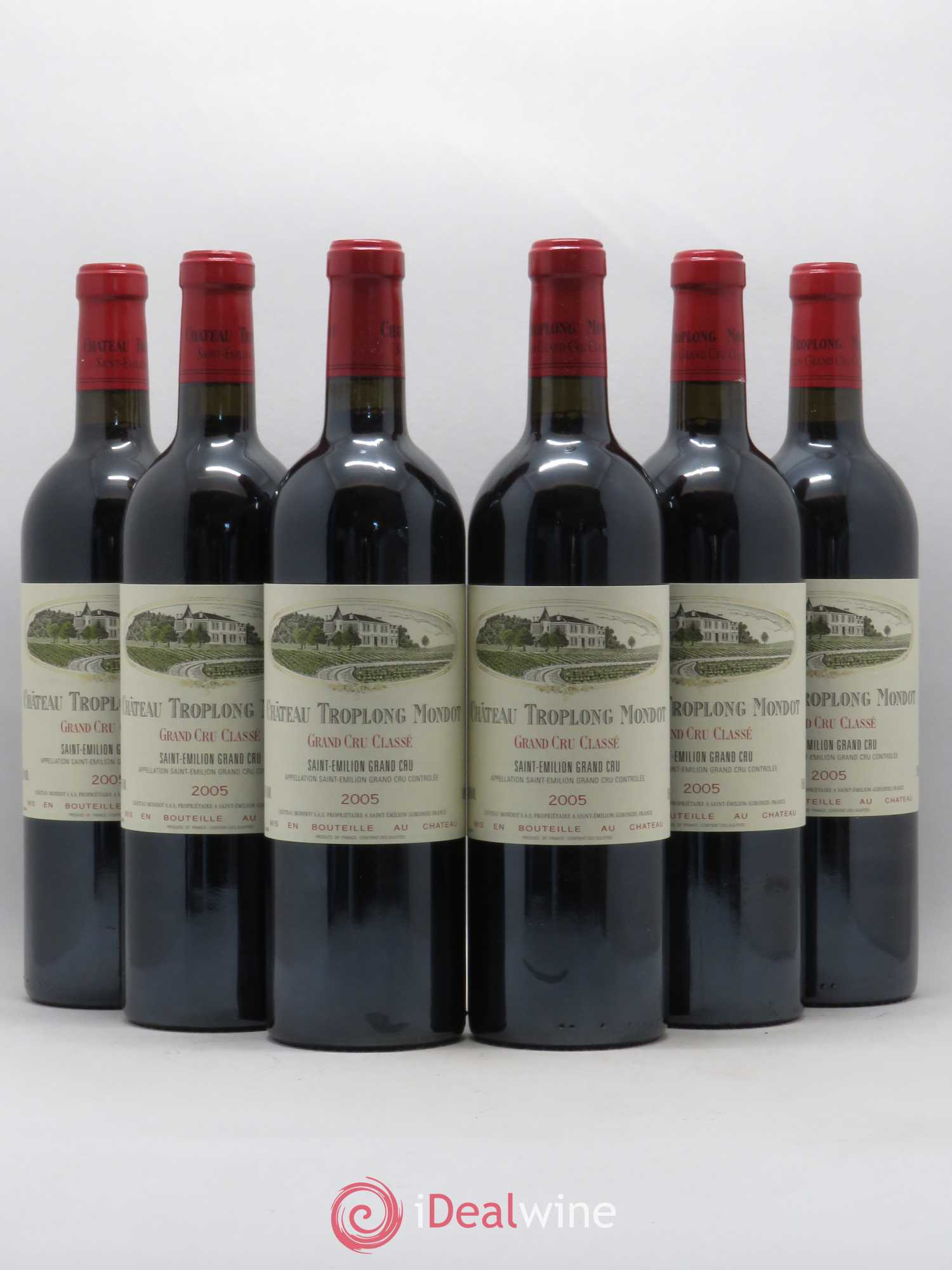 Château Troplong Mondot 1er Grand Cru Classé B 2005 - Lot de 6 bouteilles - 0