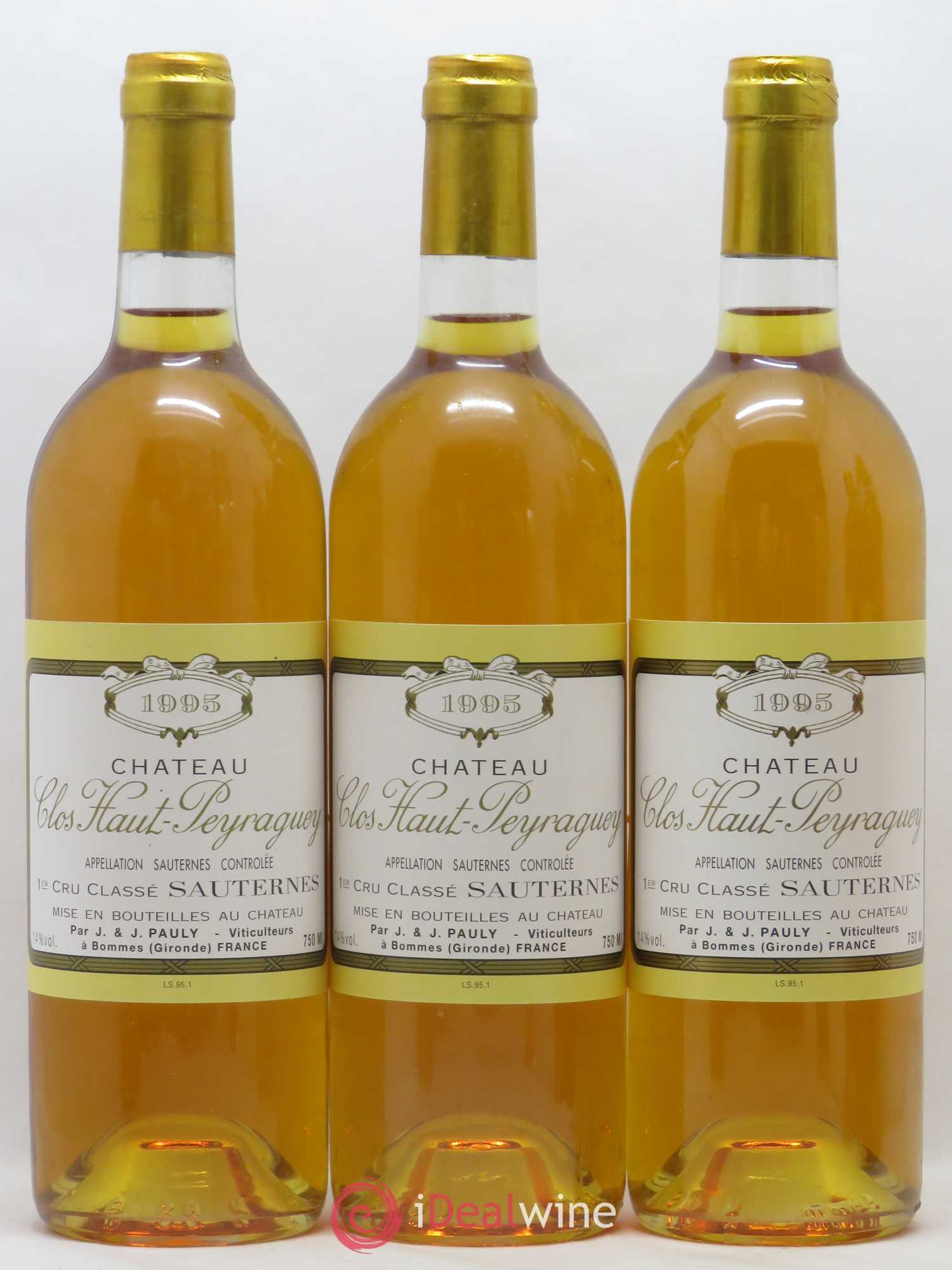 Clos Haut-Peyraguey 1er Grand Cru Classé 1995 - Lotto di 6 bottiglie - 1