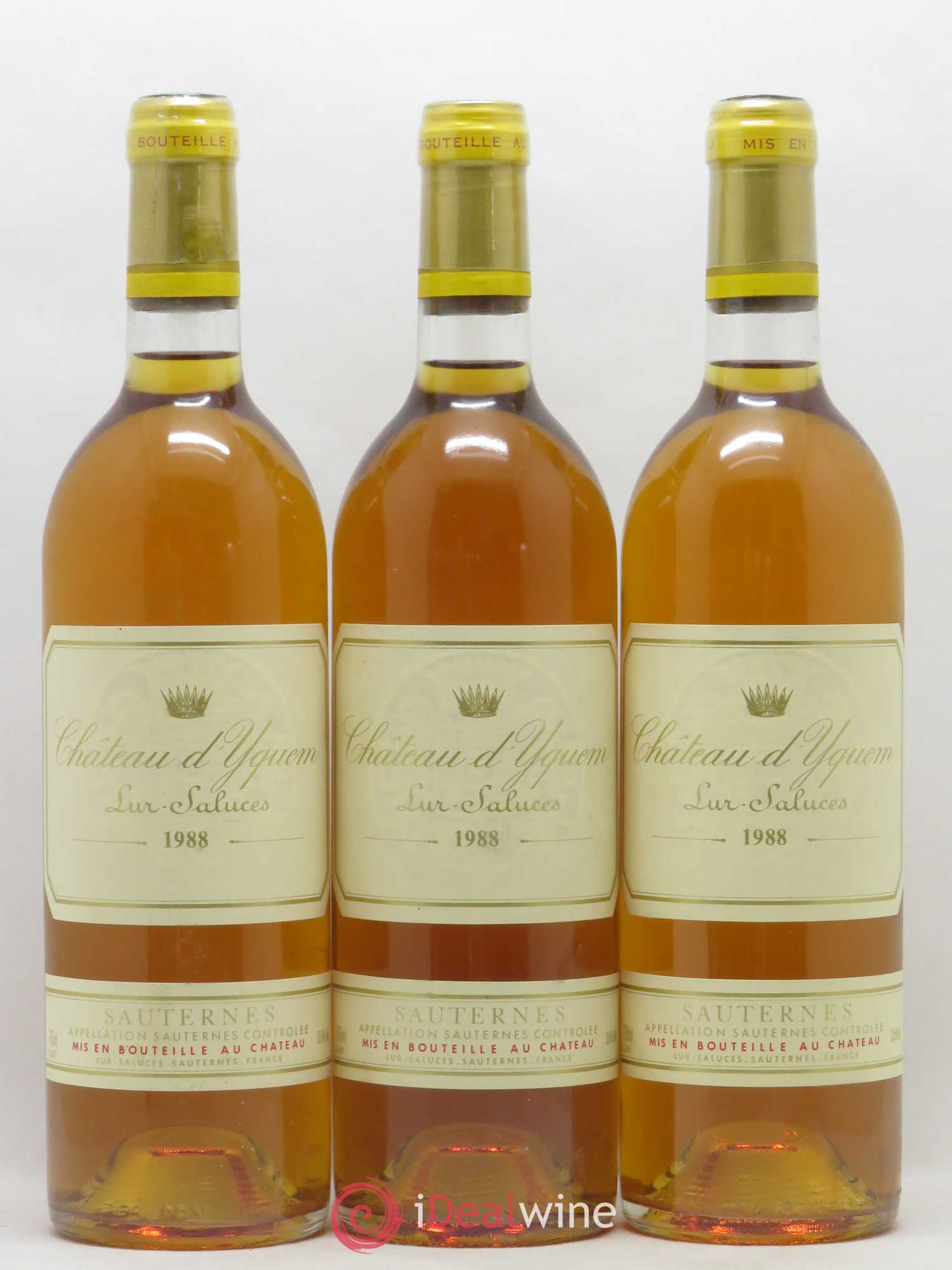 Château d' Yquem 1er Cru Classé Supérieur 1988 - Lotto di 3 bottiglie - 0