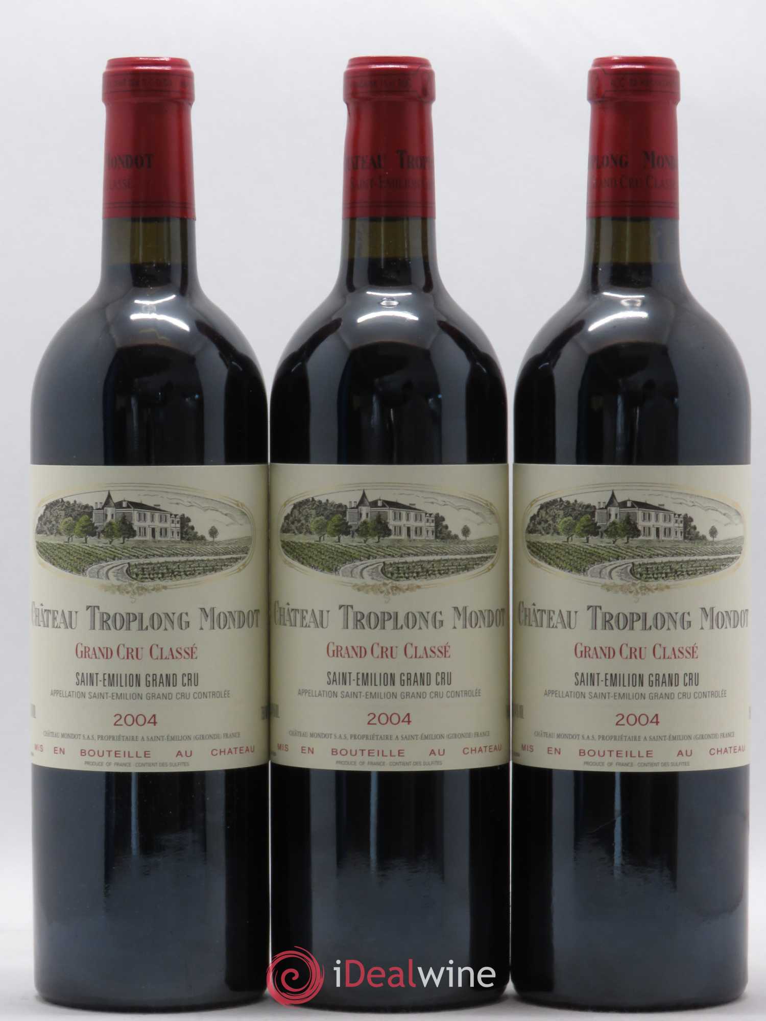 Château Troplong Mondot 1er Grand Cru Classé B 2004 - Lot de 12 bouteilles - 1