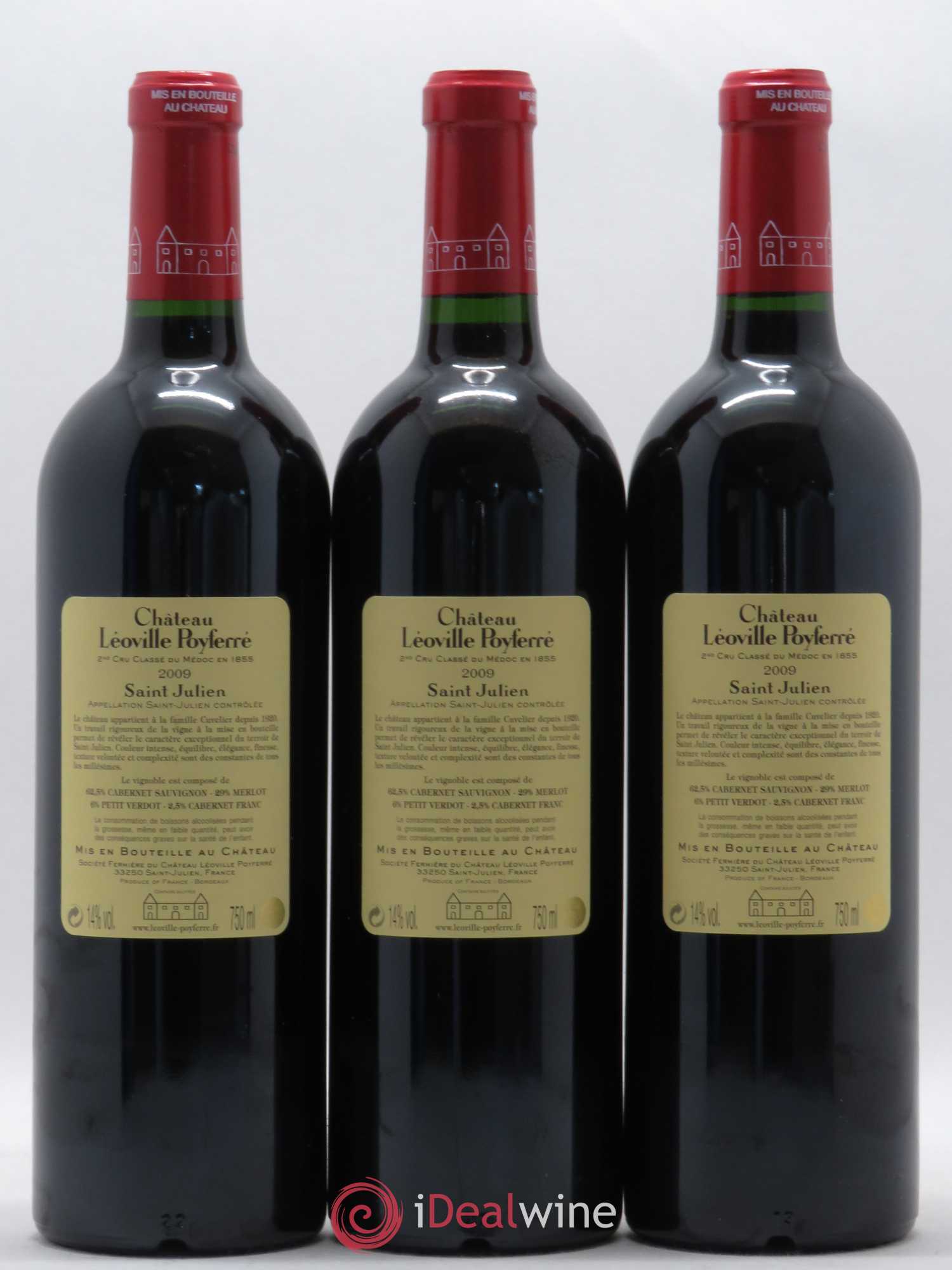 Château Léoville Poyferré 2ème Grand Cru Classé 2009 - Lot de 12 bouteilles - 6