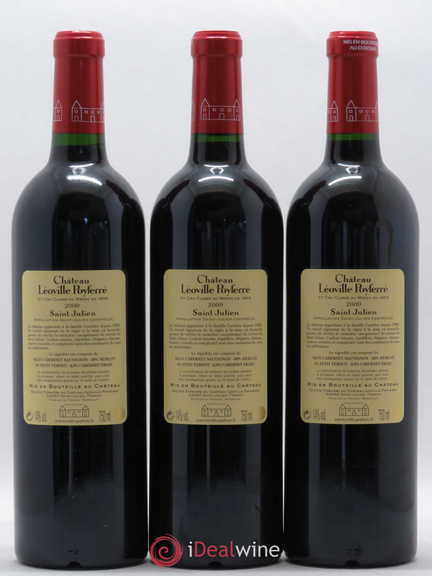 Château Léoville Poyferré 2ème Grand Cru Classé 2009 - Lot de 12 bouteilles - 8