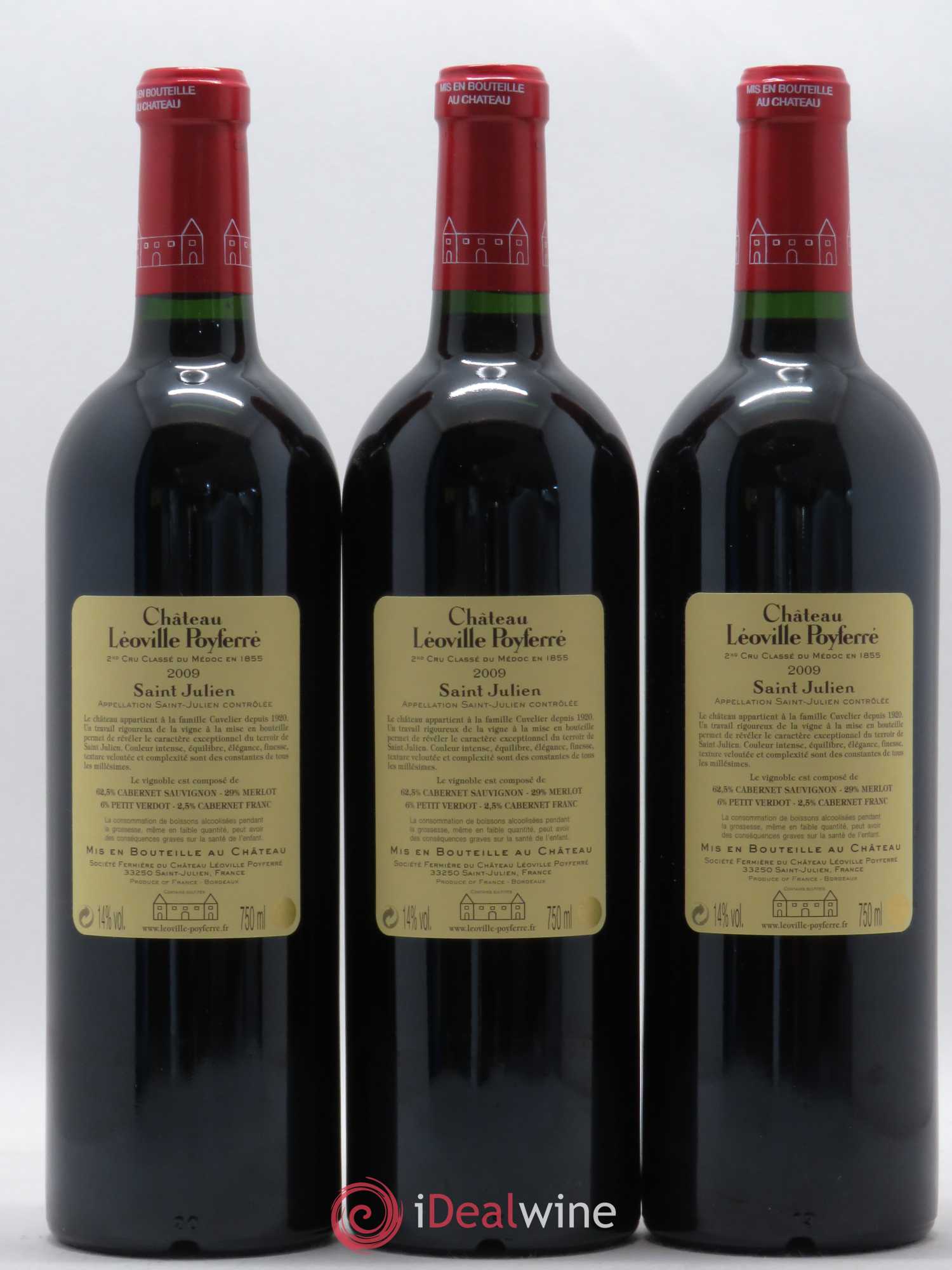 Château Léoville Poyferré 2ème Grand Cru Classé 2009 - Lot de 12 bouteilles - 6