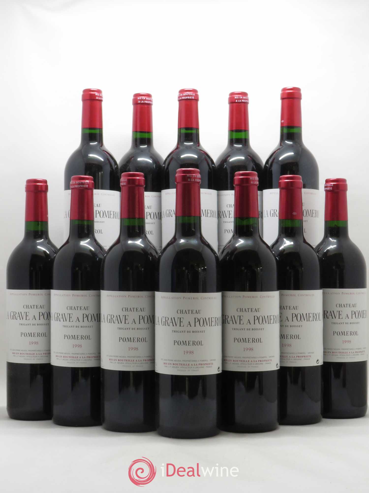 Château La Grave à Pomerol (Trigant de Boisset) 1998 - Lot de 12 bouteilles - 0