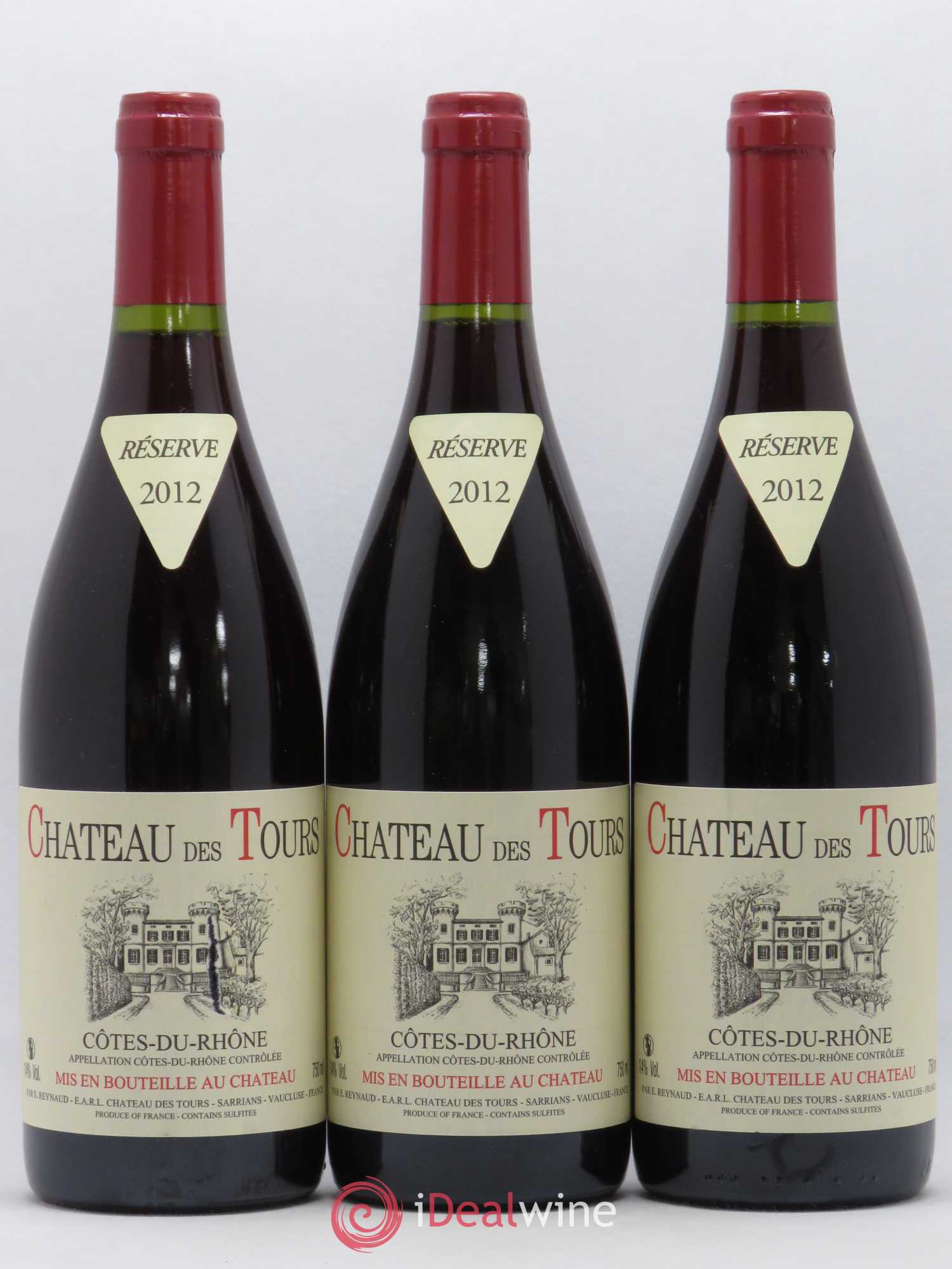 Côtes-du-Rhône Château des Tours Emmanuel Reynaud 2012 - Lot de 3 bouteilles - 0