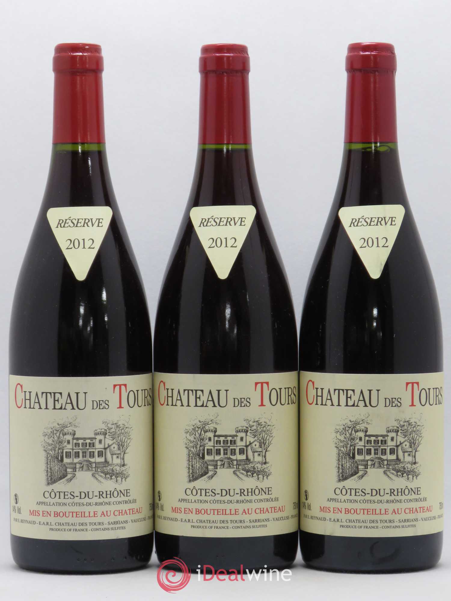 Côtes-du-Rhône Château des Tours Emmanuel Reynaud 2012 - Lot de 3 bouteilles - 0