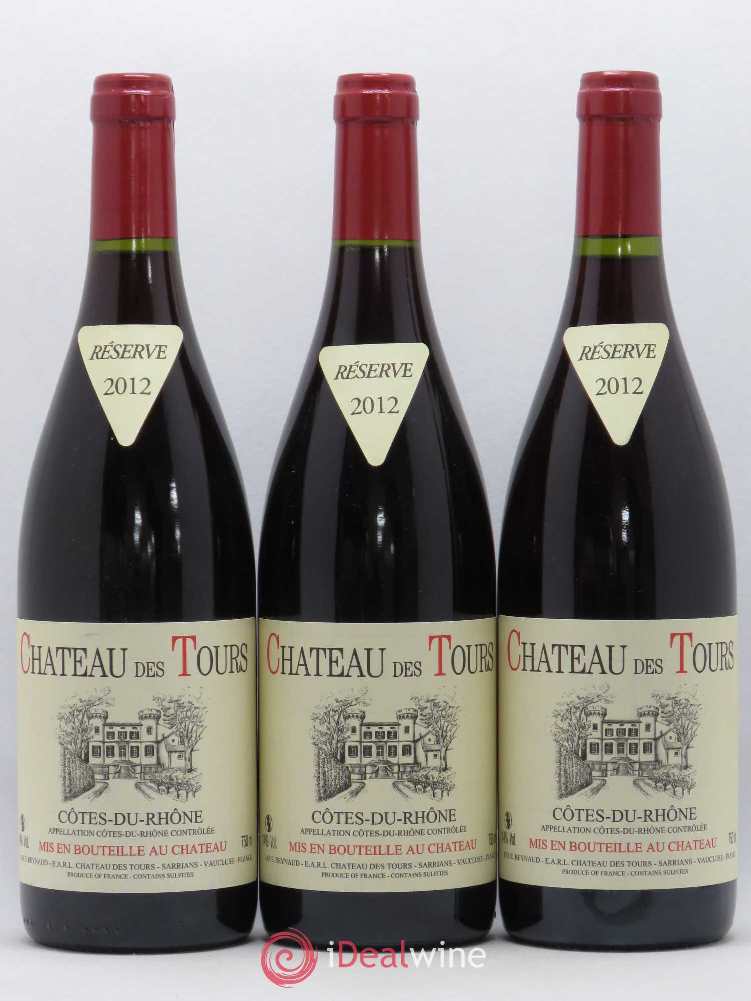 Côtes-du-Rhône Château des Tours Emmanuel Reynaud 2012 - Lot de 3 bouteilles - 0