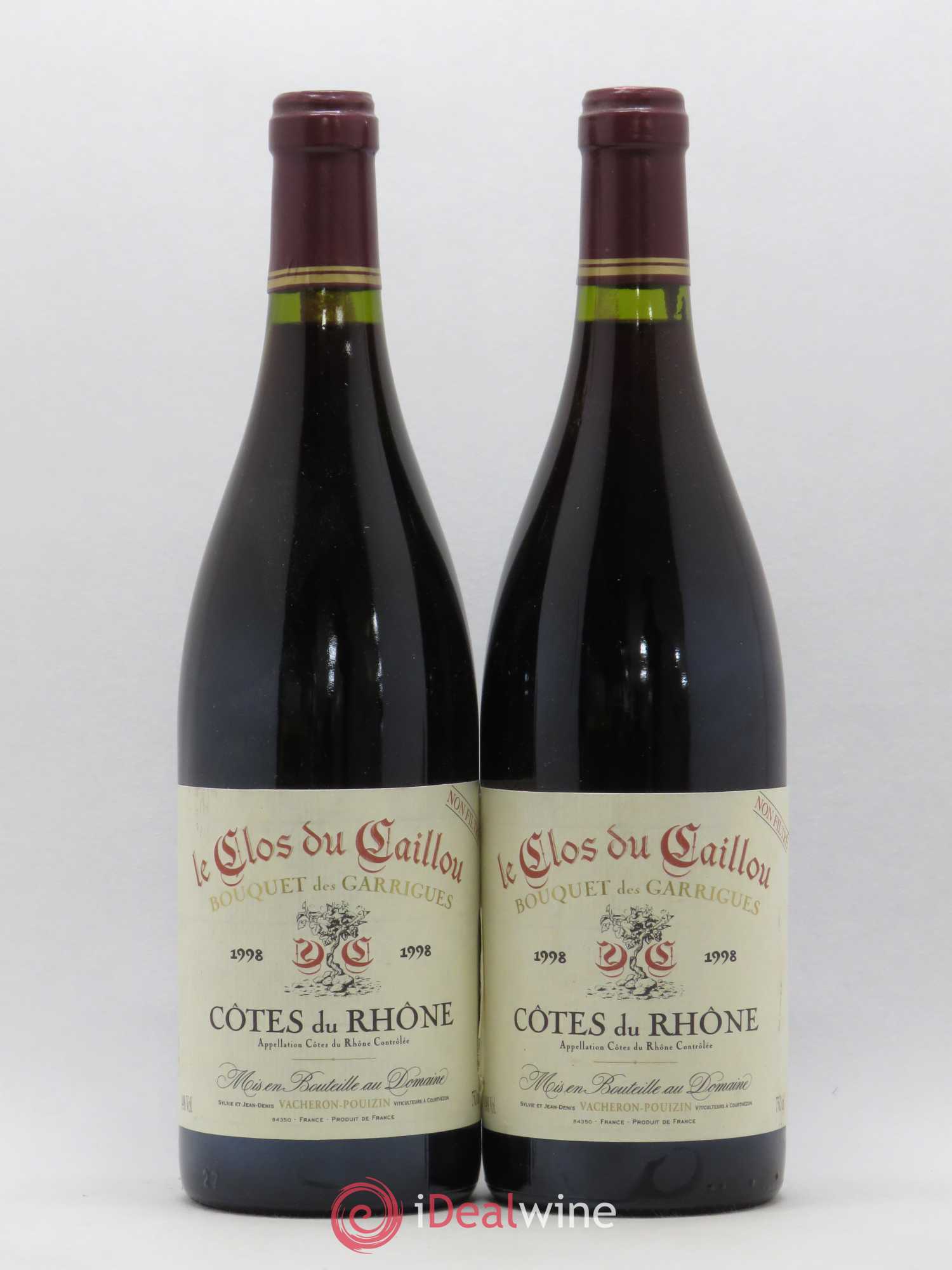 Côtes-du-Rhône Bouquet des Garrigues Domaine Le Clos du Caillou 1998 - Posten von 2 Flaschen - 0