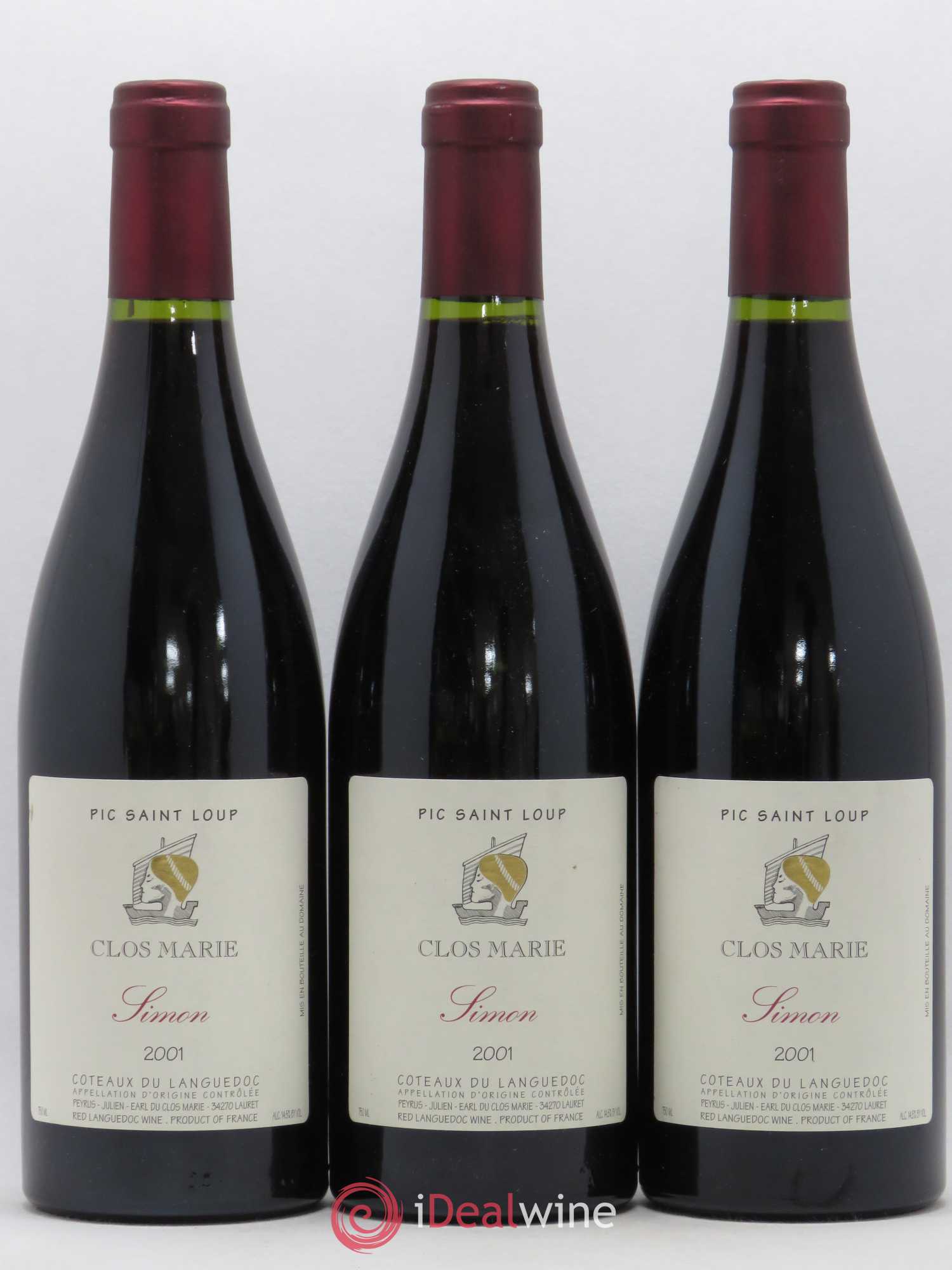 Pic Saint-Loup Clos Marie Cuvée Simon Christophe Peyrus et Françoise Julien 2001 - Lot de 6 bouteilles - 2