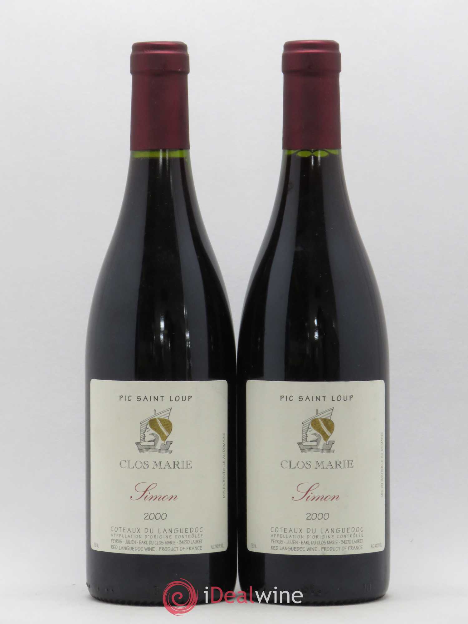 Pic Saint-Loup Clos Marie Cuvée Simon Christophe Peyrus et Françoise Julien 2000 - Lot de 2 bouteilles - 0