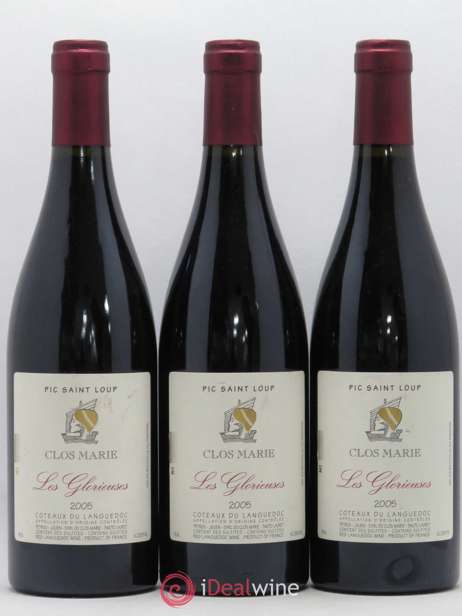 Pic Saint-Loup Clos Marie Les Glorieuses Christophe Peyrus et Françoise Julien 2005 - Lot de 3 bouteilles - 0