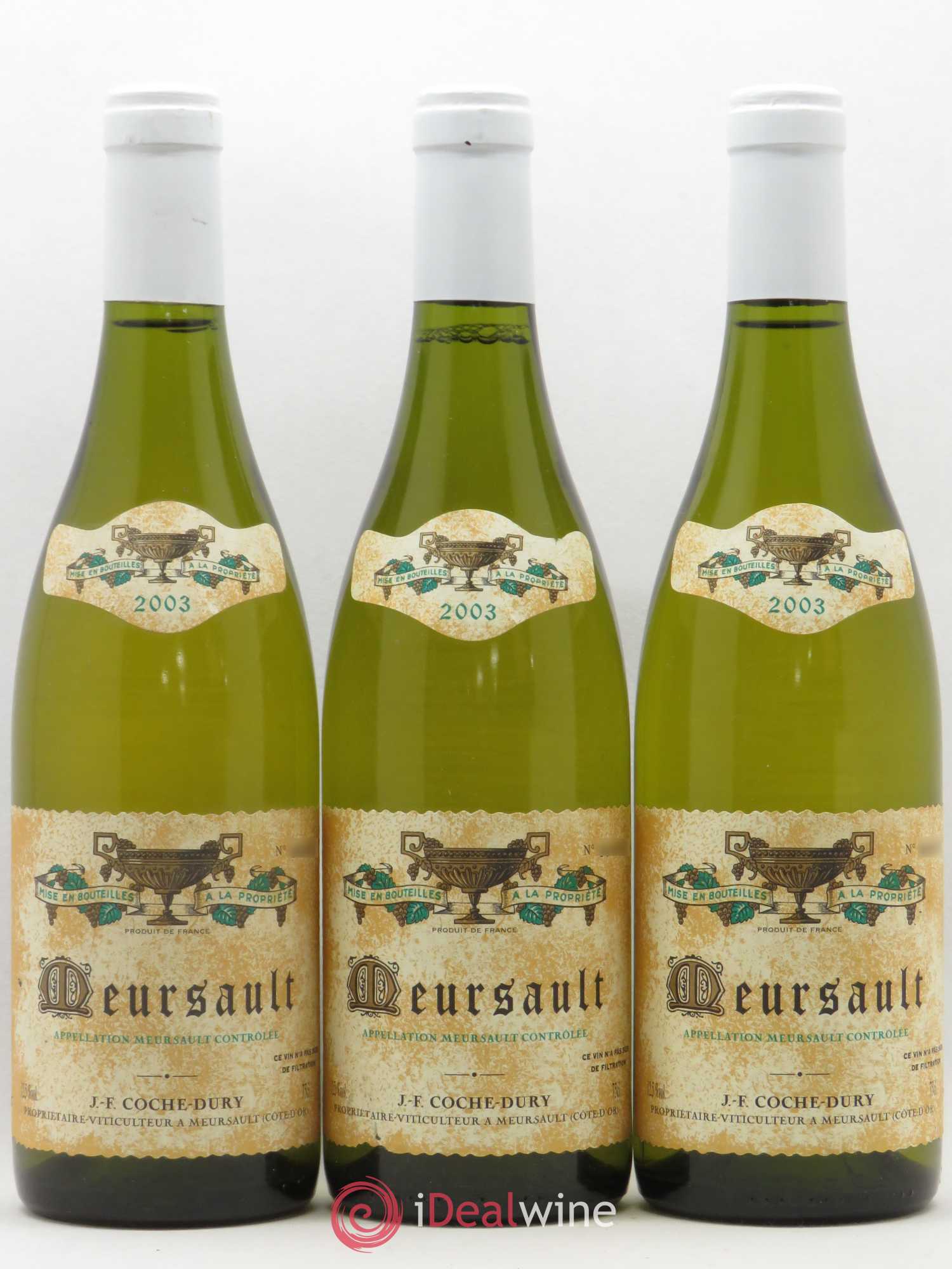 Meursault Coche Dury (Domaine) 2003 - Lot de 3 bouteilles - 0