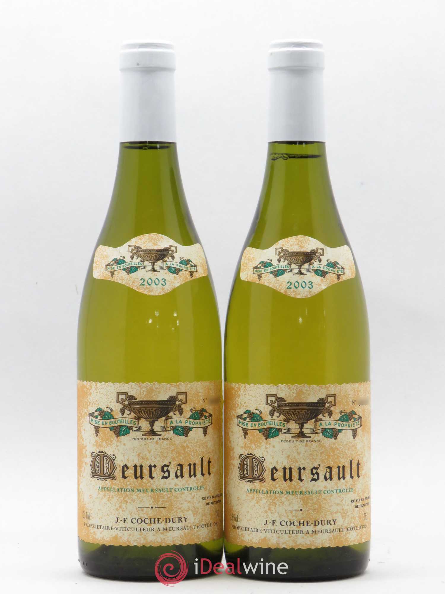 Meursault Coche Dury (Domaine) 2003 - Lot de 2 bouteilles - 0