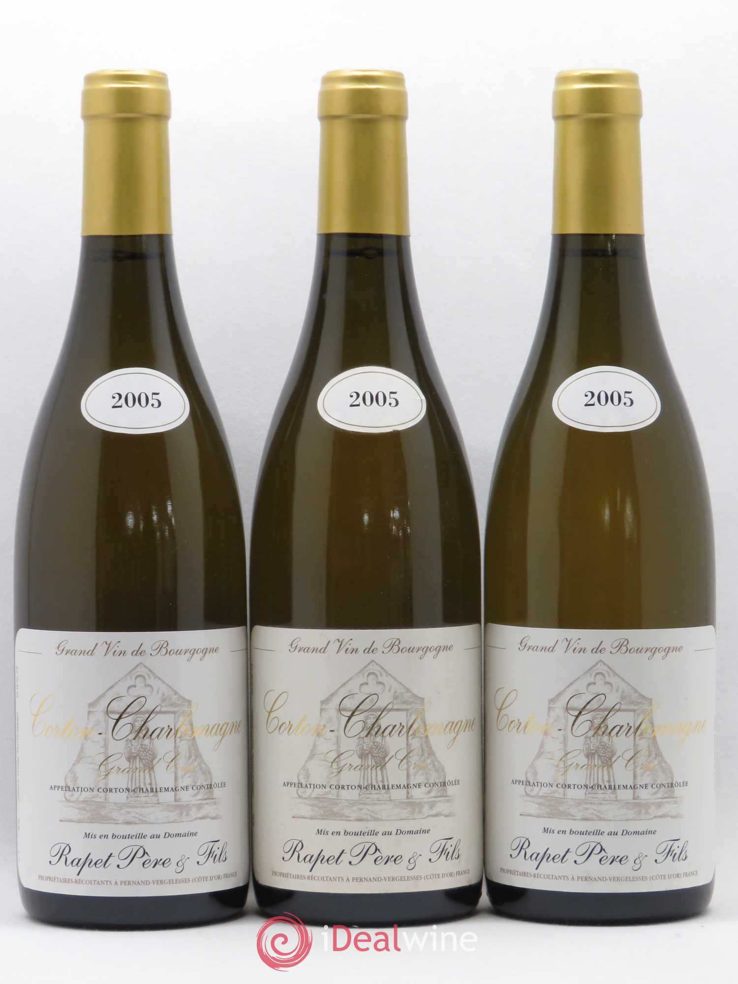 Corton-Charlemagne Grand Cru Rapet Père & Fils 2005 - Lot de 3 bouteilles - 0