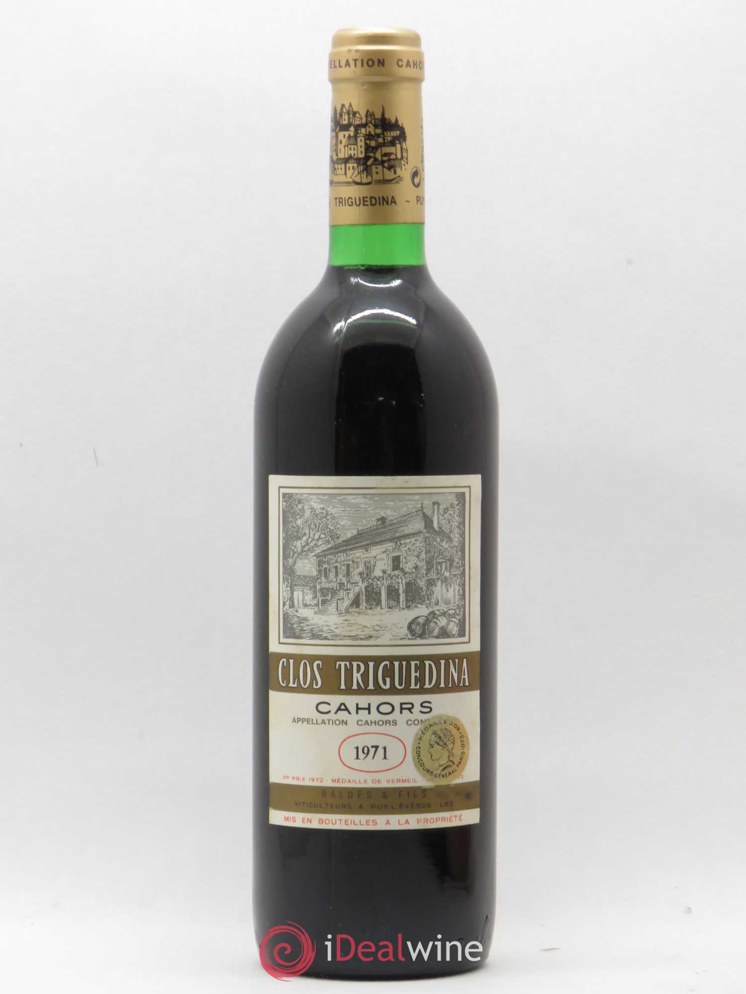 Cahors Clos Triguedina Jean-Luc Baldès 1971 - Lot de 1 bouteille - 0