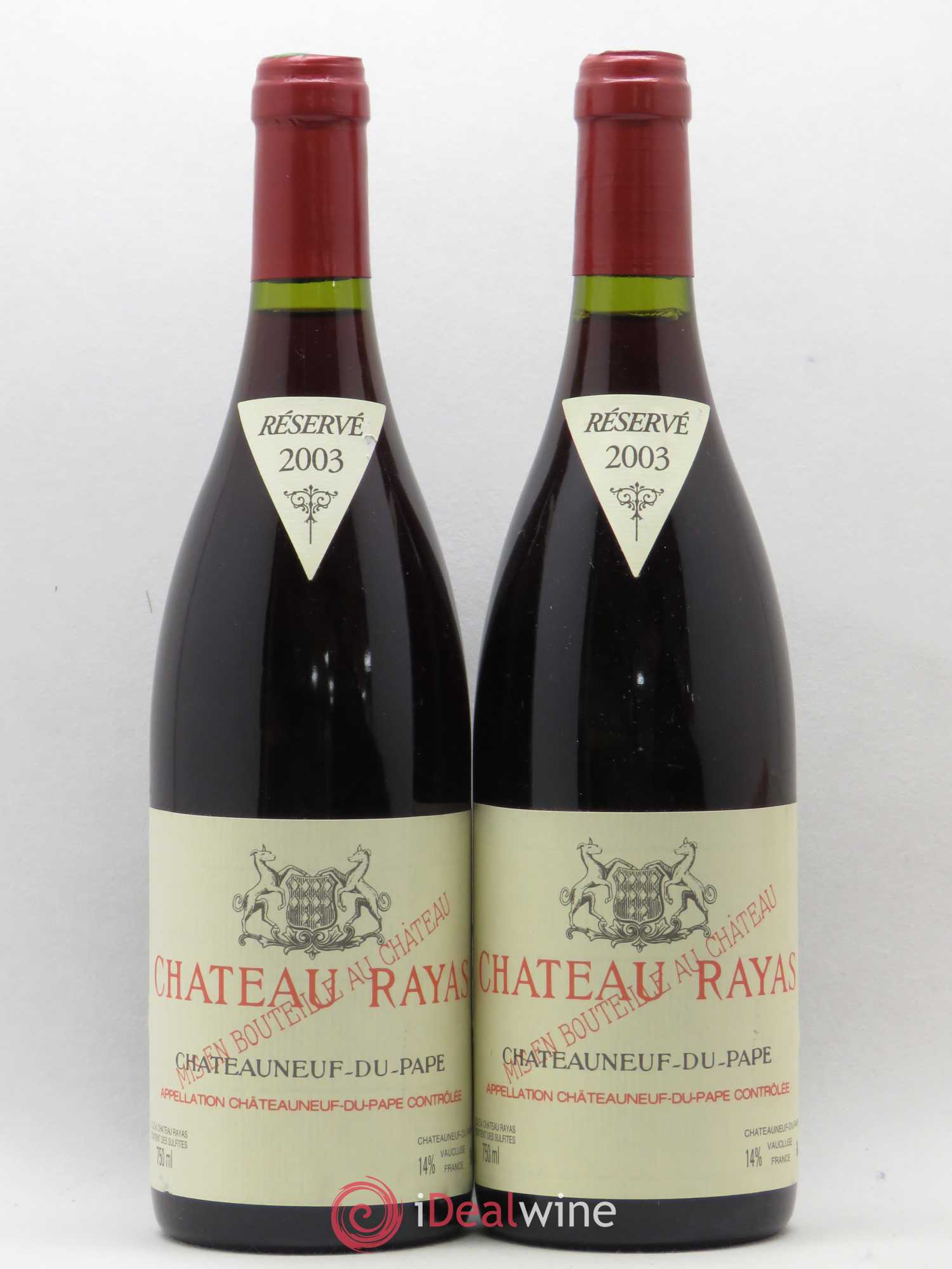 Châteauneuf-du-Pape Château Rayas Emmanuel Reynaud 2003 - Lot de 2 bouteilles - 0