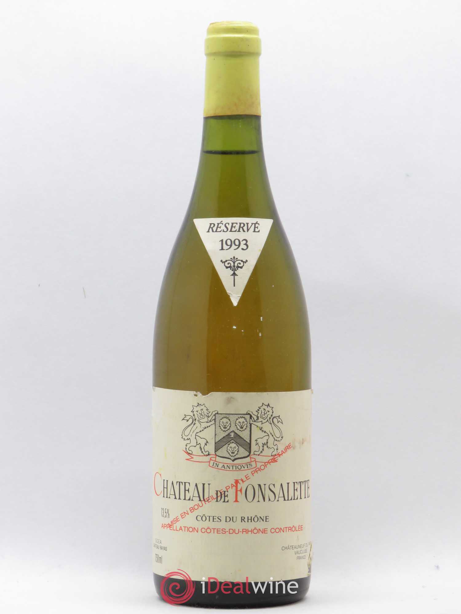 Côtes-du-Rhône Château de Fonsalette Emmanuel Reynaud 1993 - Lot de 1 bouteille - 0