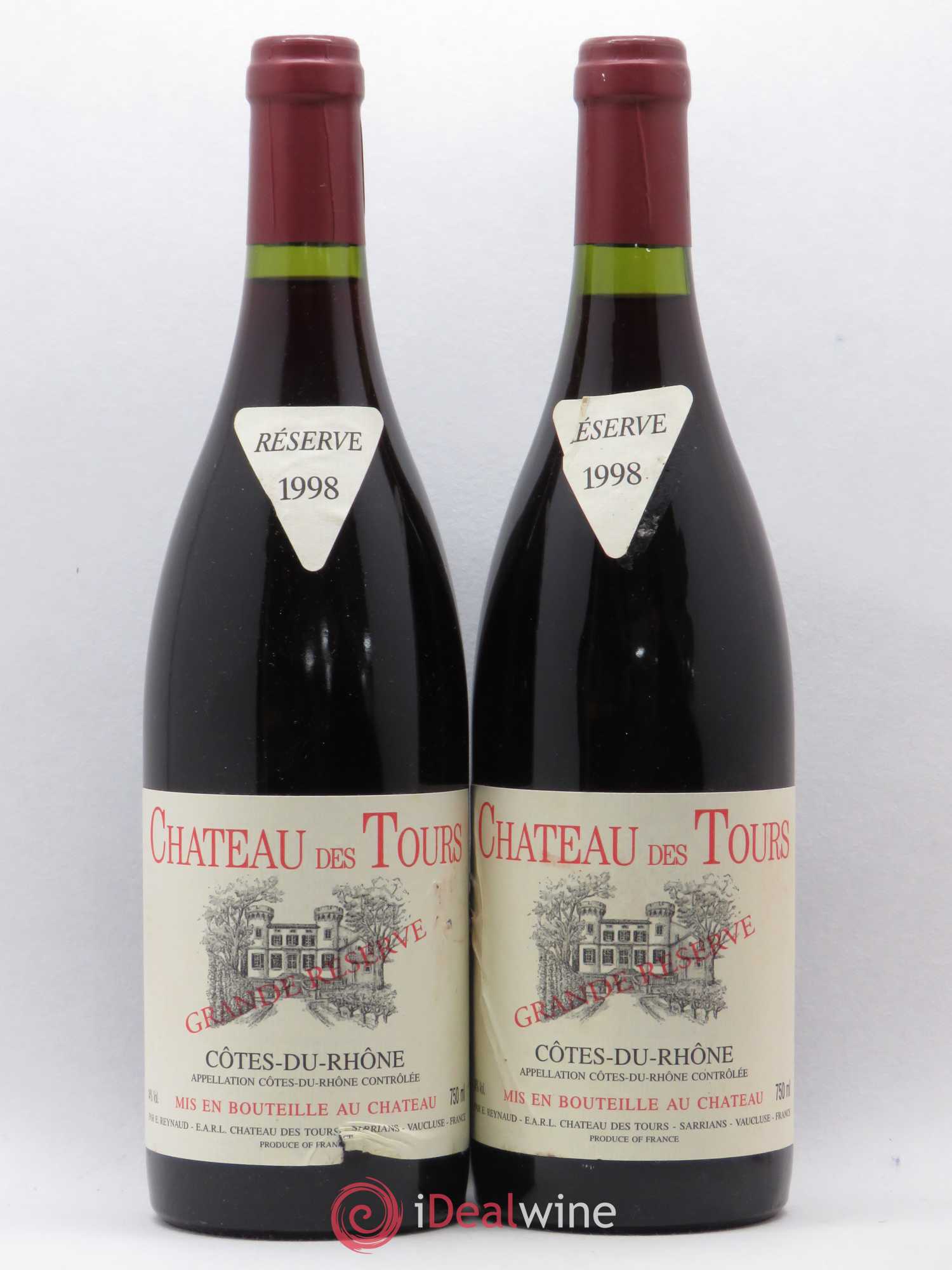 Côtes-du-Rhône Château des Tours Emmanuel Reynaud Grande Reserve 1998 - Lot de 2 bouteilles - 0