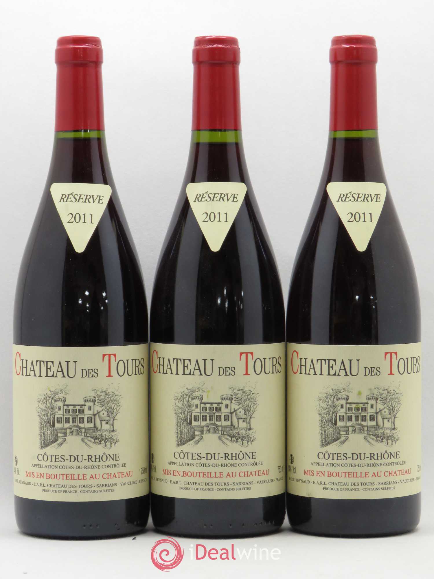 Côtes-du-Rhône Château des Tours Emmanuel Reynaud 2011 - Lot de 3 bouteilles - 0