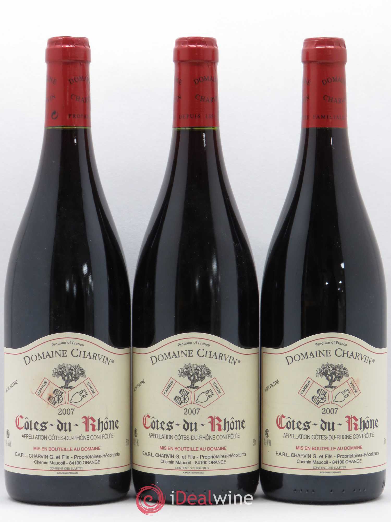 Côtes-du-Rhône Charvin (Domaine) 2007 - Lot de 3 bouteilles - 0