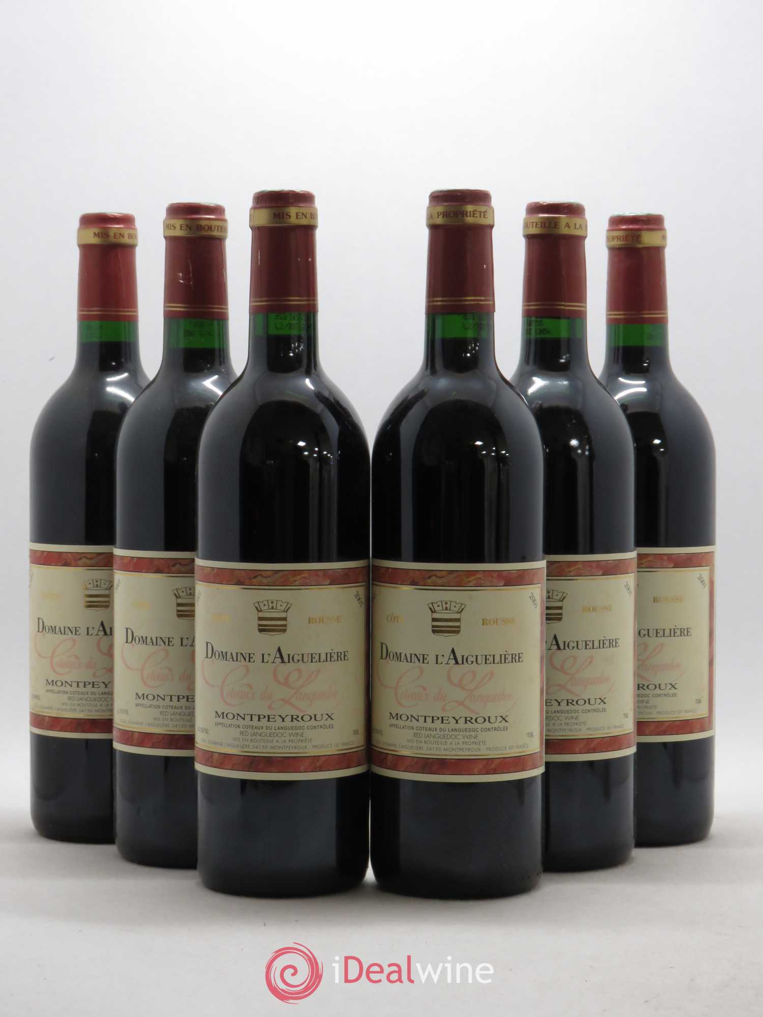 Languedoc Montpeyroux Domaine de l' Aiguelière Cote Rousse A. Commeyras 2001 - Lot de 6 bouteilles - 0
