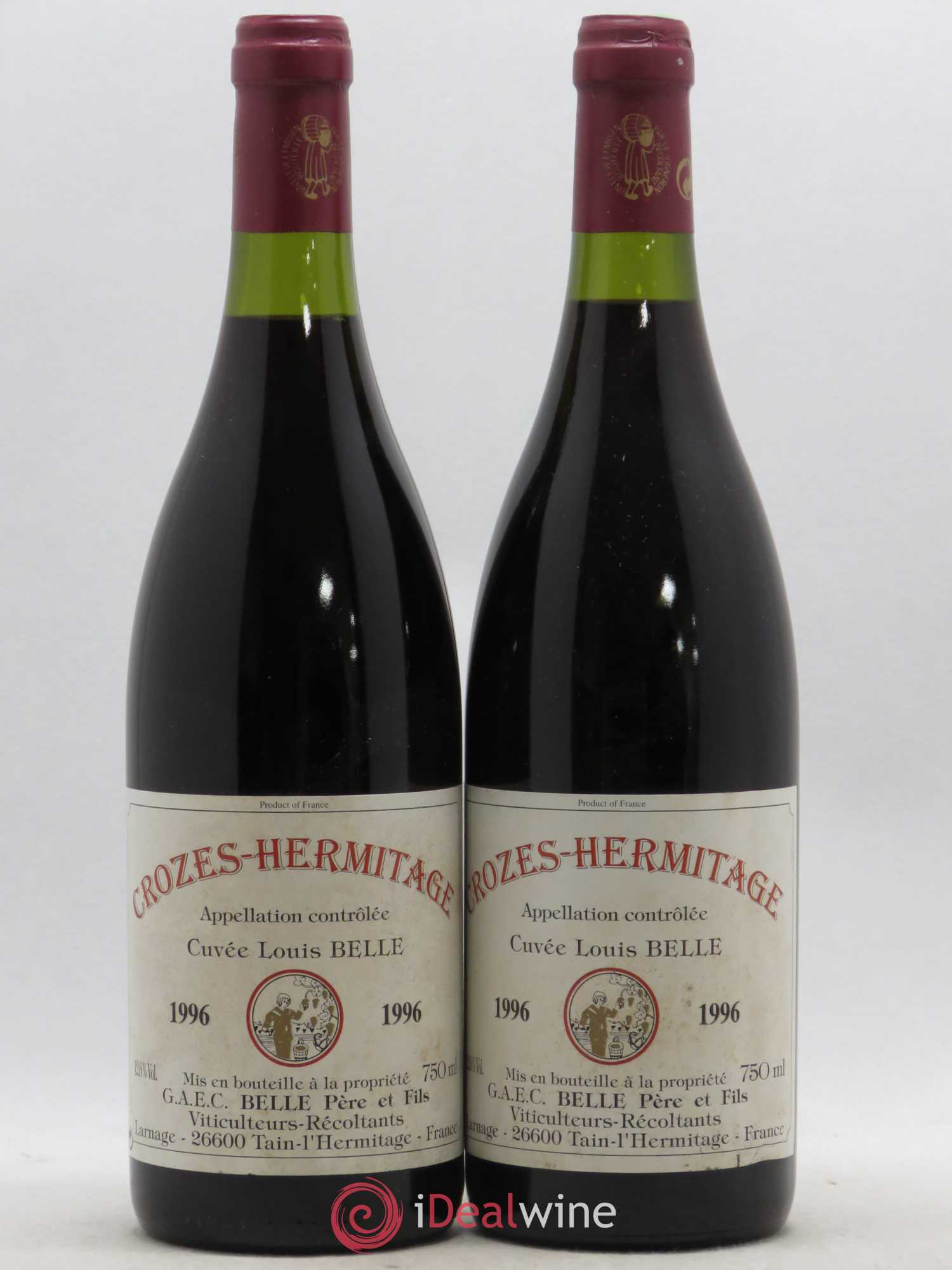 Crozes-Hermitage Louis Belle Domaine Belle 1996 - Posten von 5 Flaschen - 2