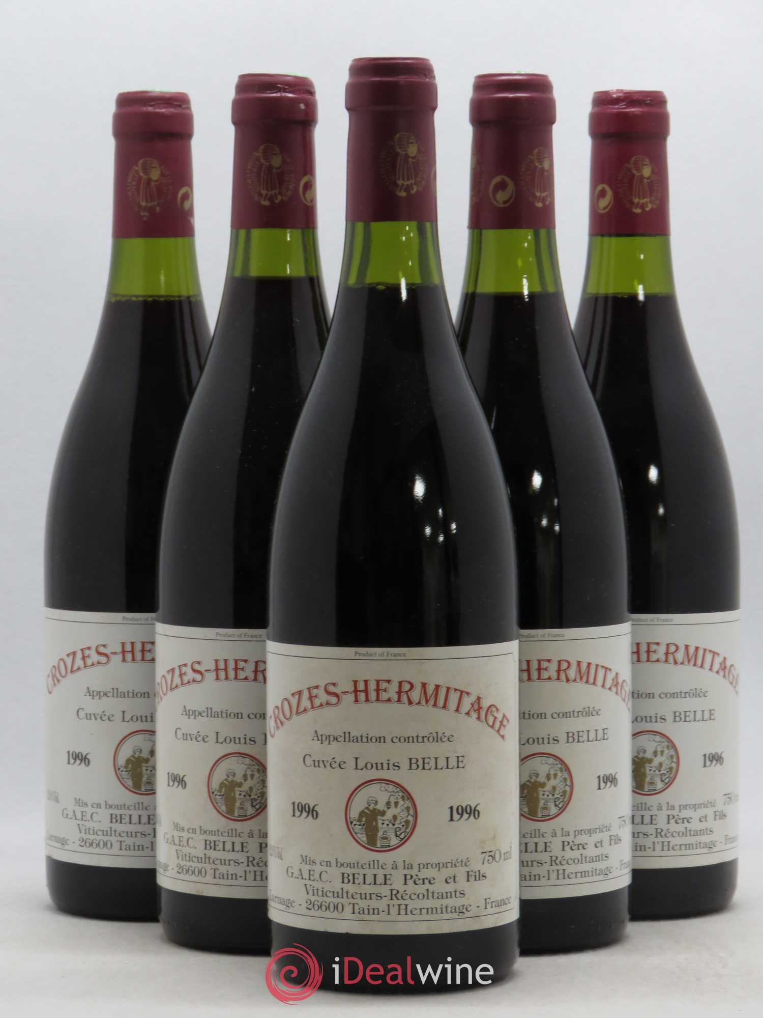 Crozes-Hermitage Louis Belle Domaine Belle 1996 - Posten von 5 Flaschen - 0