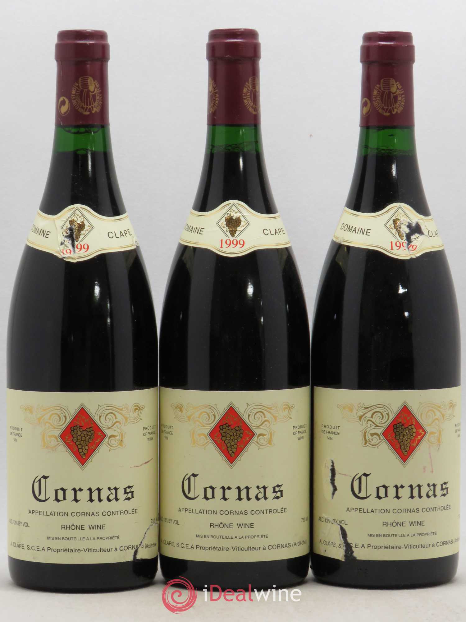 Cornas Auguste Clape 1999 - Lot de 3 bouteilles - 0