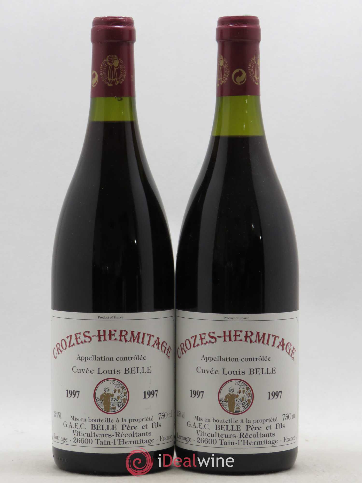 Crozes-Hermitage Louis Belle Domaine Belle 1997 - Posten von 2 Flaschen - 0