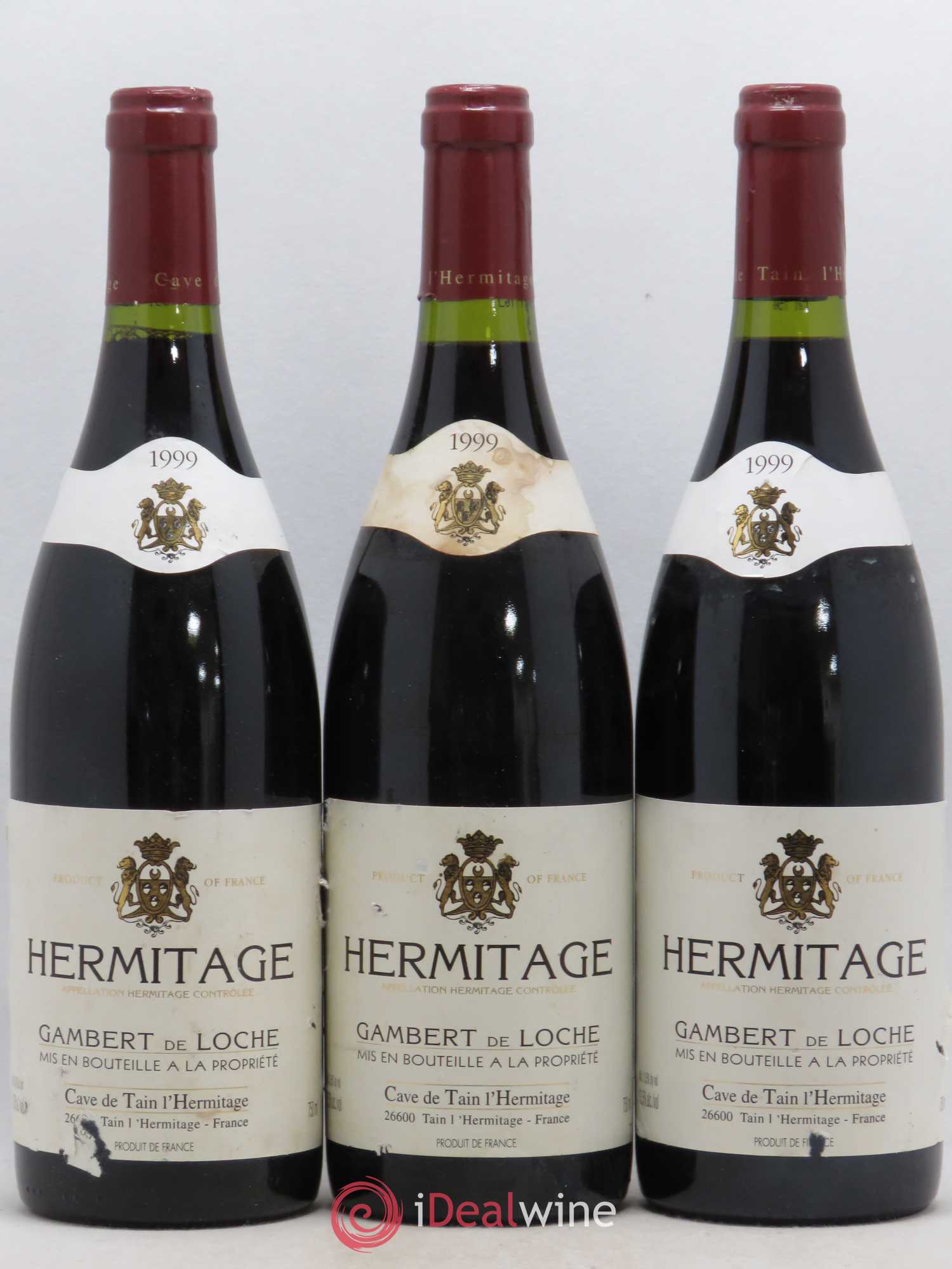 Hermitage Gambert de Loche Cave de Tain 1999 - Lot de 3 bouteilles - 0