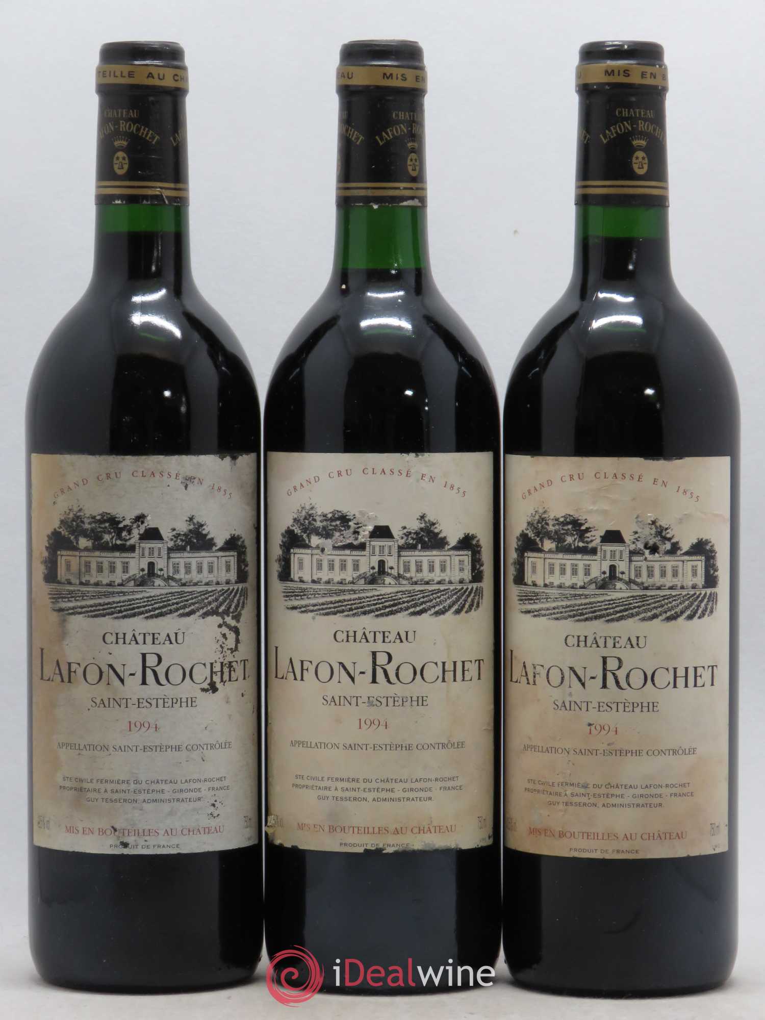 Château Lafon Rochet 4ème Grand Cru Classé 1994 - Lot de 3 bouteilles - 0