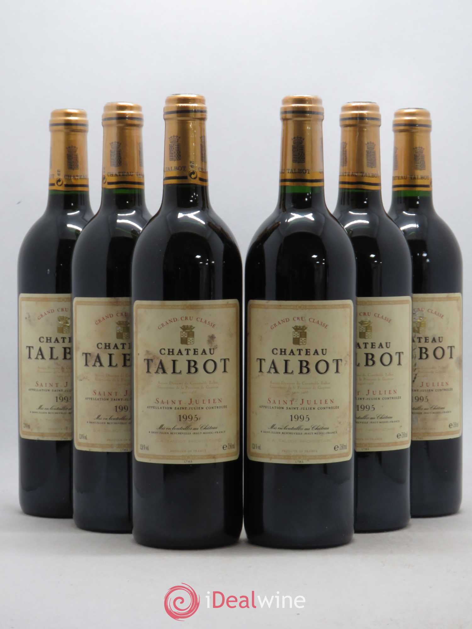 Château Talbot 4ème Grand Cru Classé 1995 - Lot de 6 bouteilles - 0