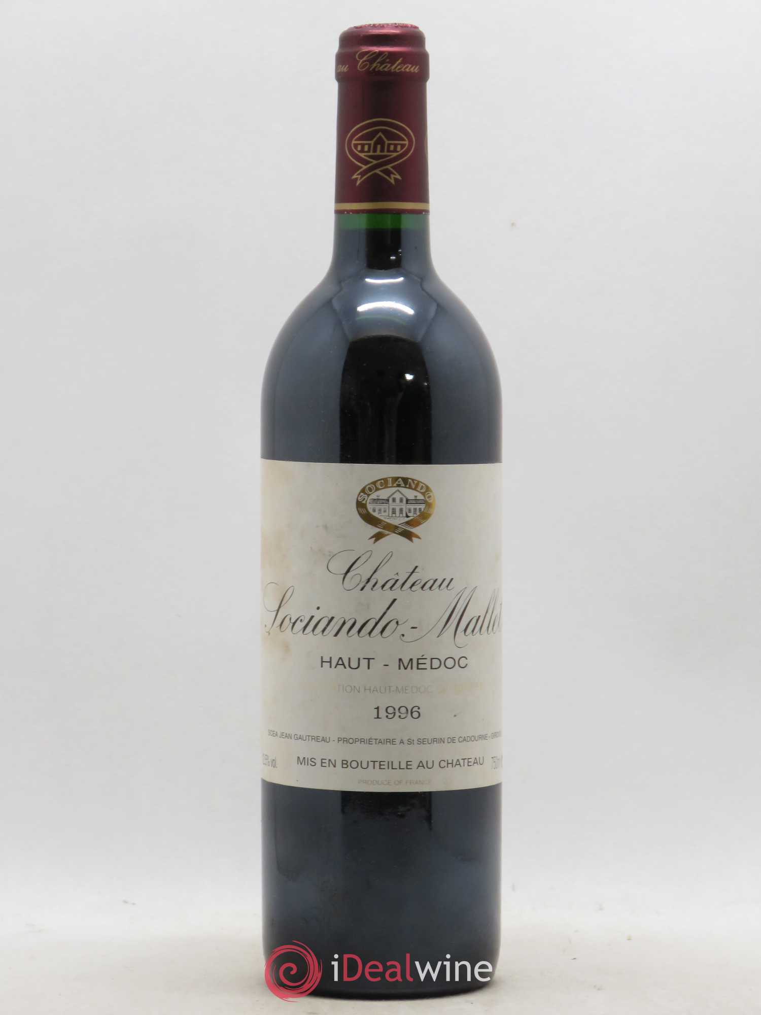 Château Sociando Mallet 1996 - Lot de 1 bouteille - 0