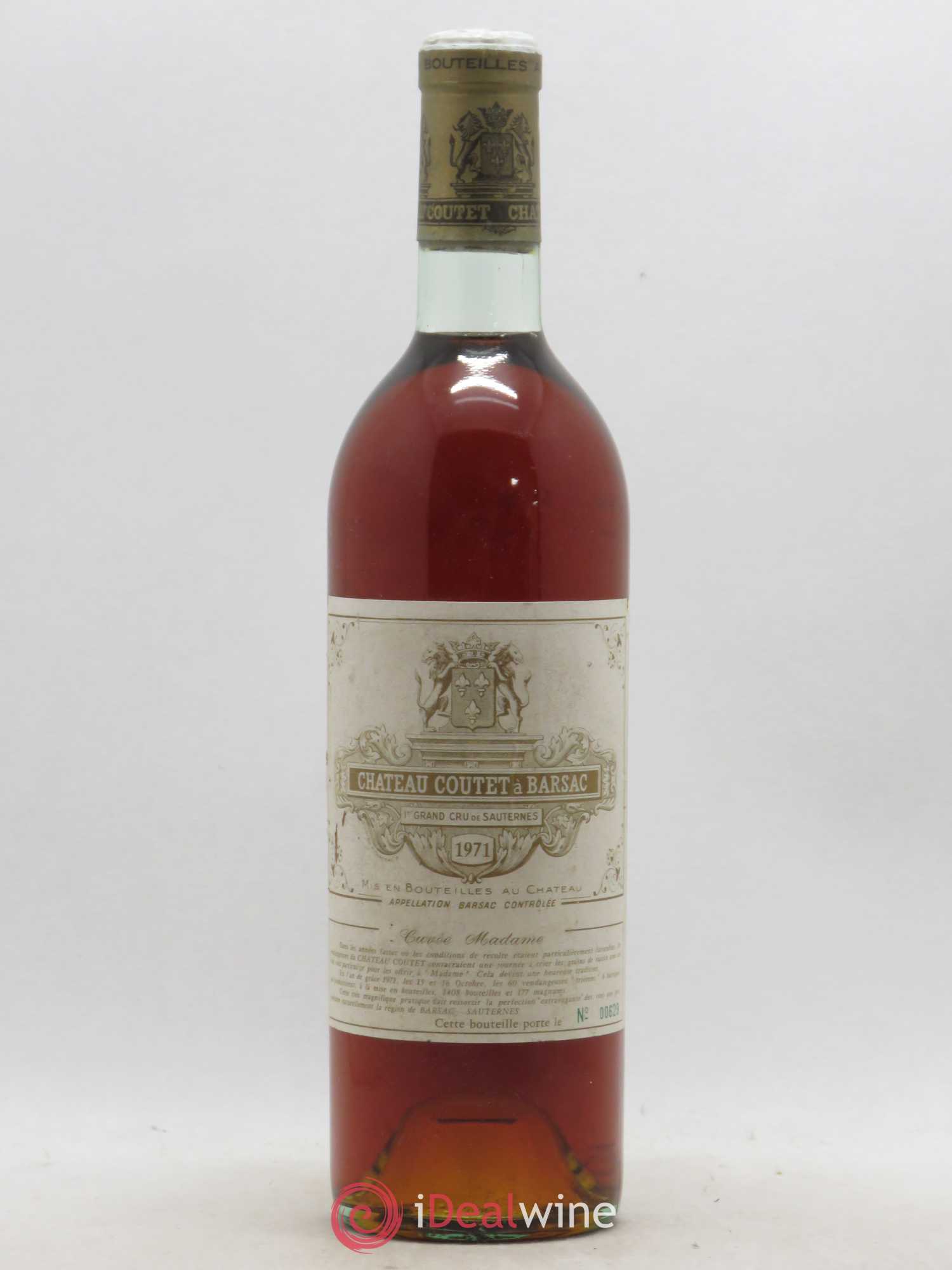Château Coutet - Cuvée Madame 1er Grand Cru Classé 1971 - Lotto di 1 bottiglia - 0