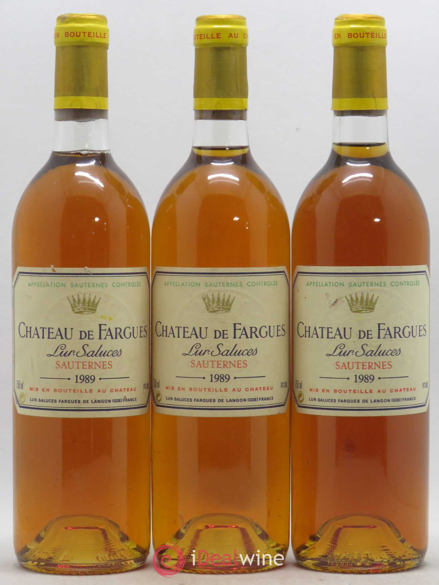 Château de Fargues 1989 - Lot de 3 bouteilles - 0