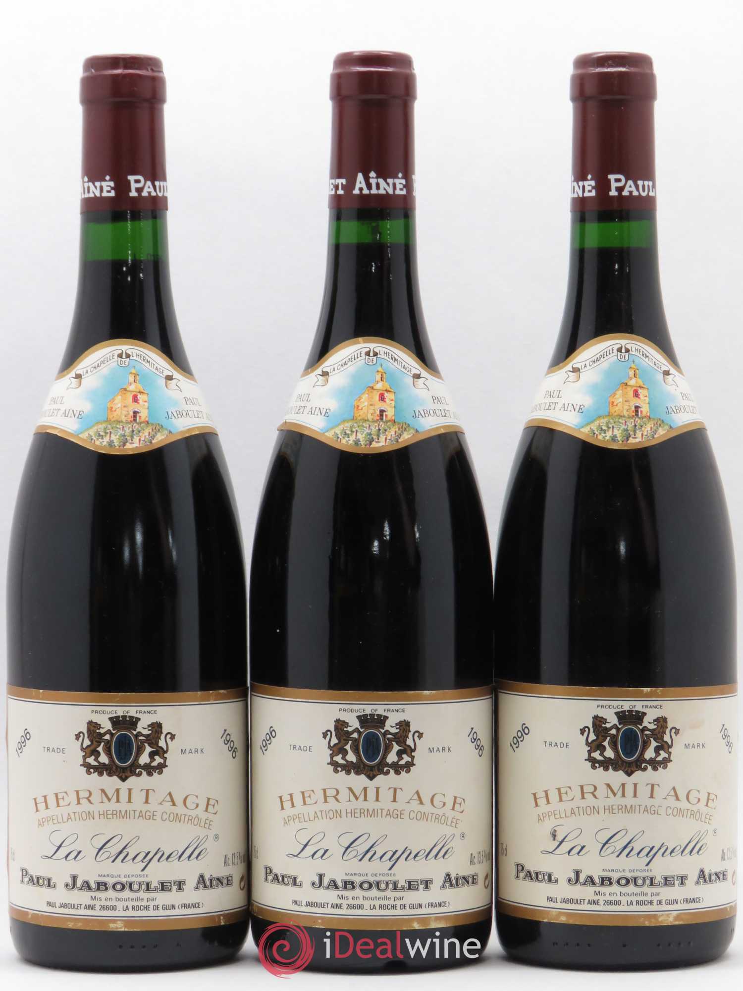 Hermitage La Chapelle Paul Jaboulet Ainé 1996 - Lot de 3 bouteilles - 0