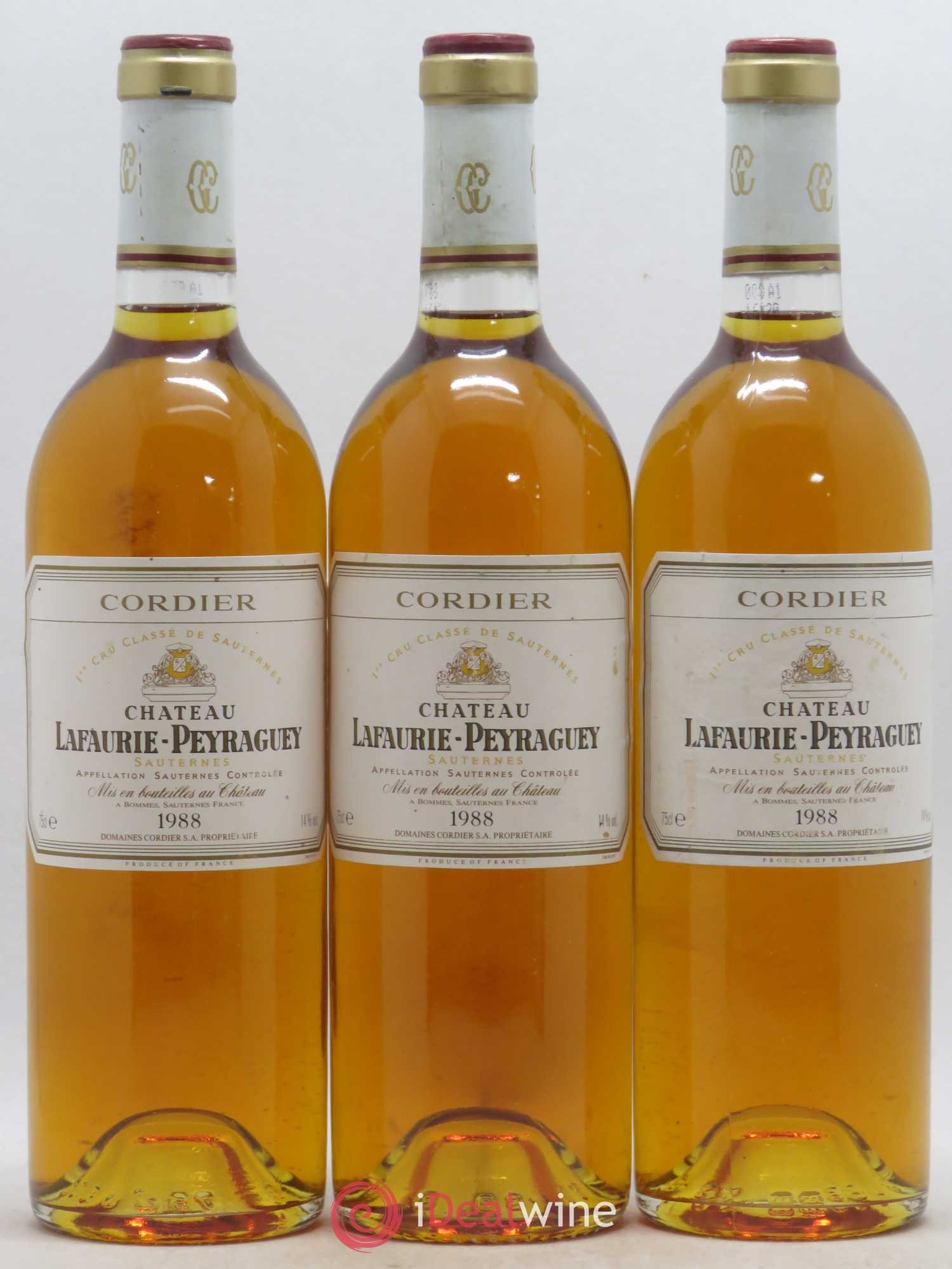 Château Lafaurie-Peyraguey 1er Grand Cru Classé 1988 - Lotto di 3 bottiglie - 0